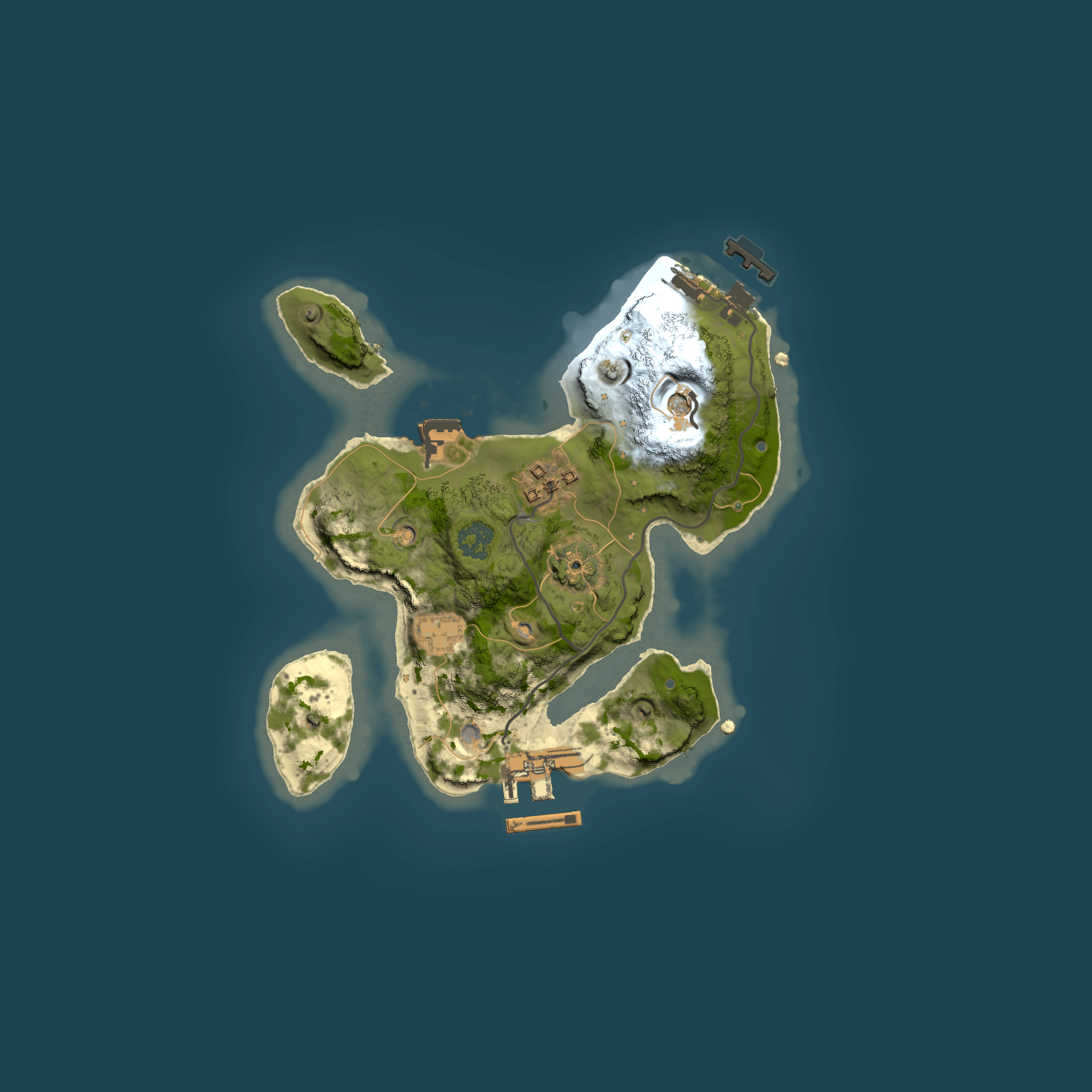 Full top-down render of Rust map seed 1964979306, 2000x2000m