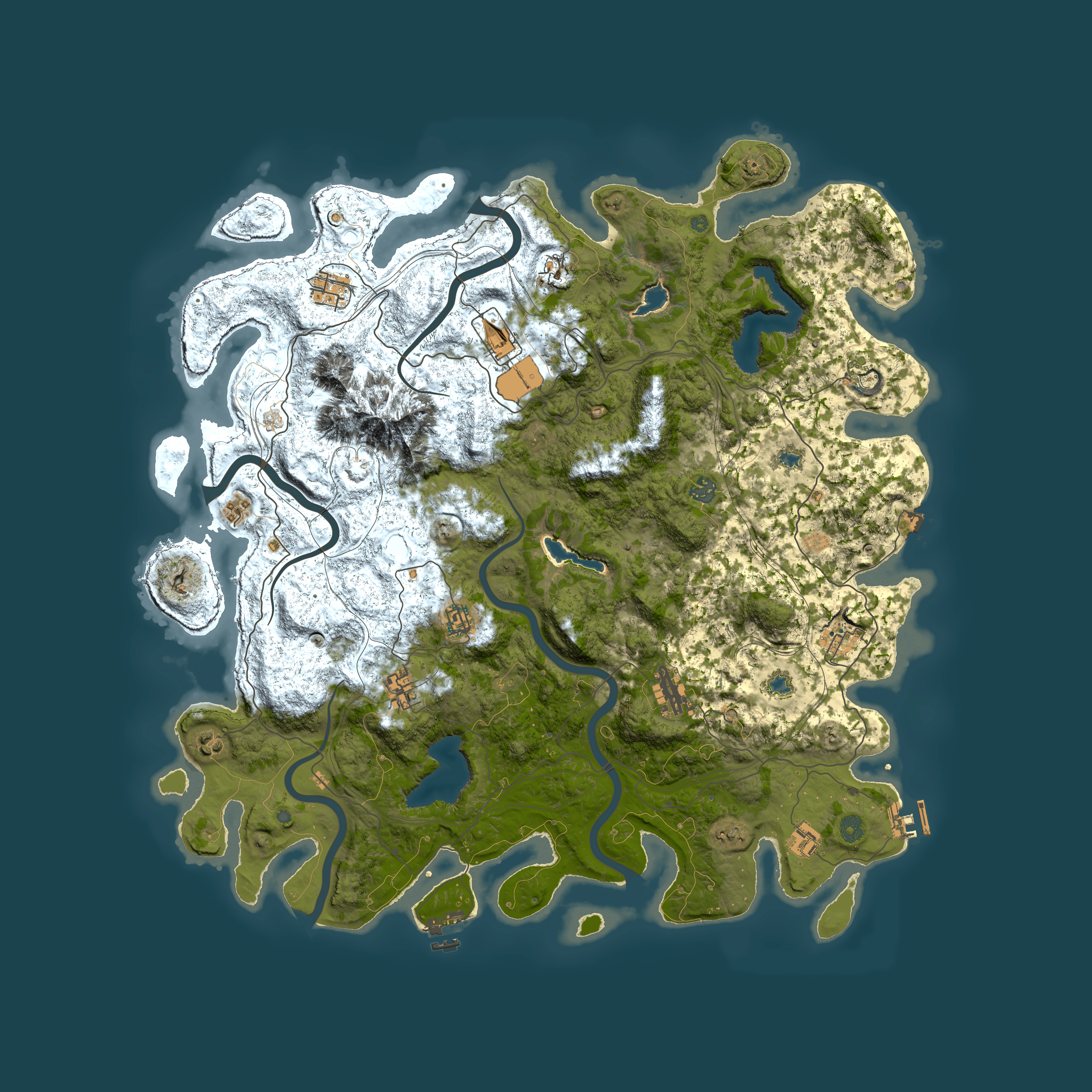 Full top-down render of Rust map seed 1849667644, 5000x5000m