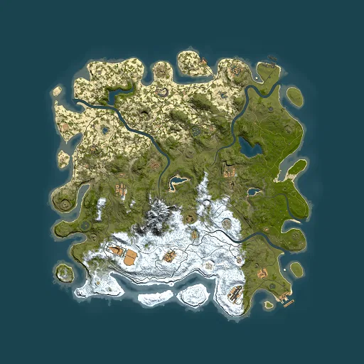 Rust map seed 434476286, 5000x5000m top-down preview