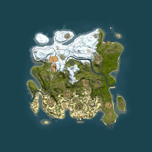 Rust map seed 255758737, 3500x3500m top-down preview