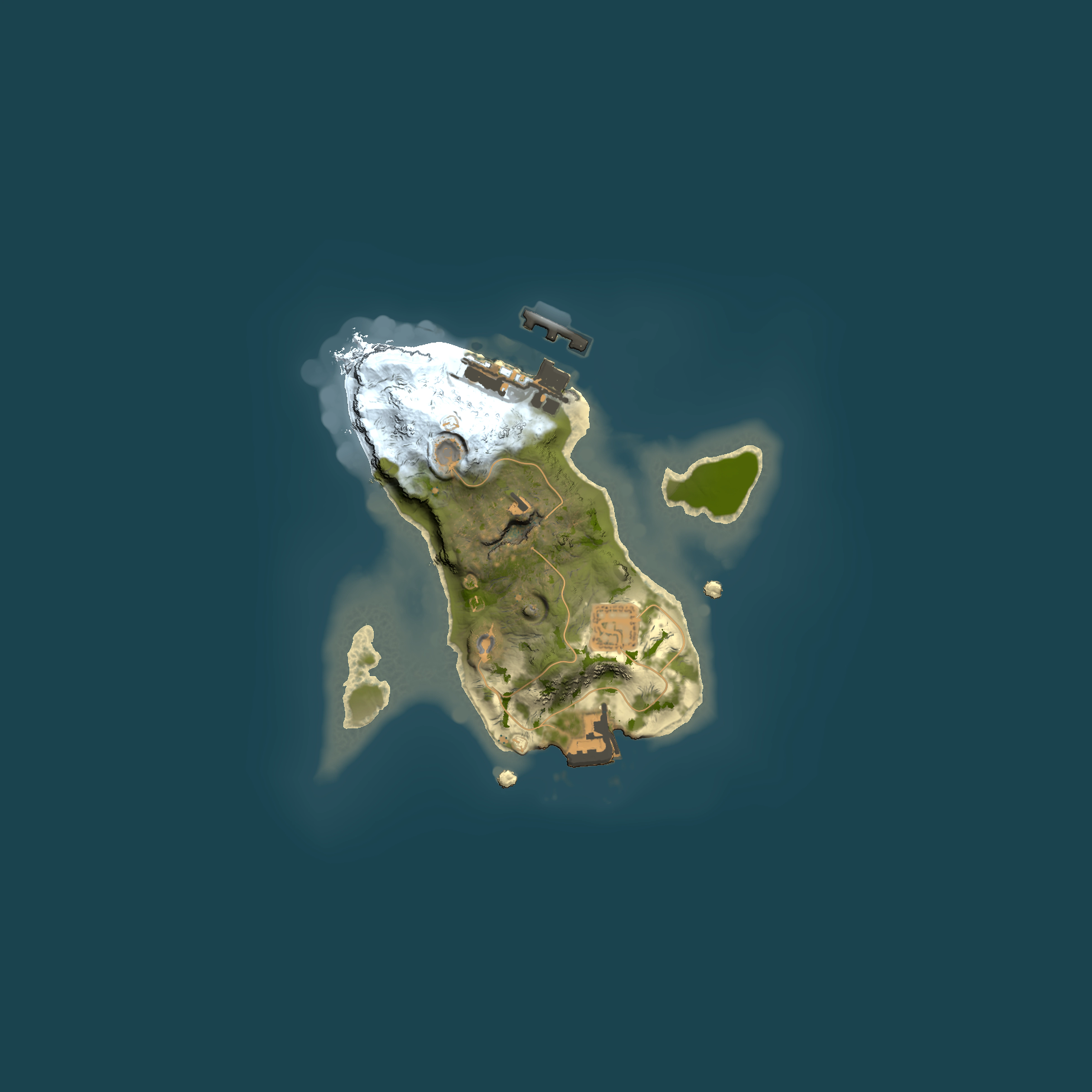Full top-down render of Rust map seed 1606336870, 1500x1500m