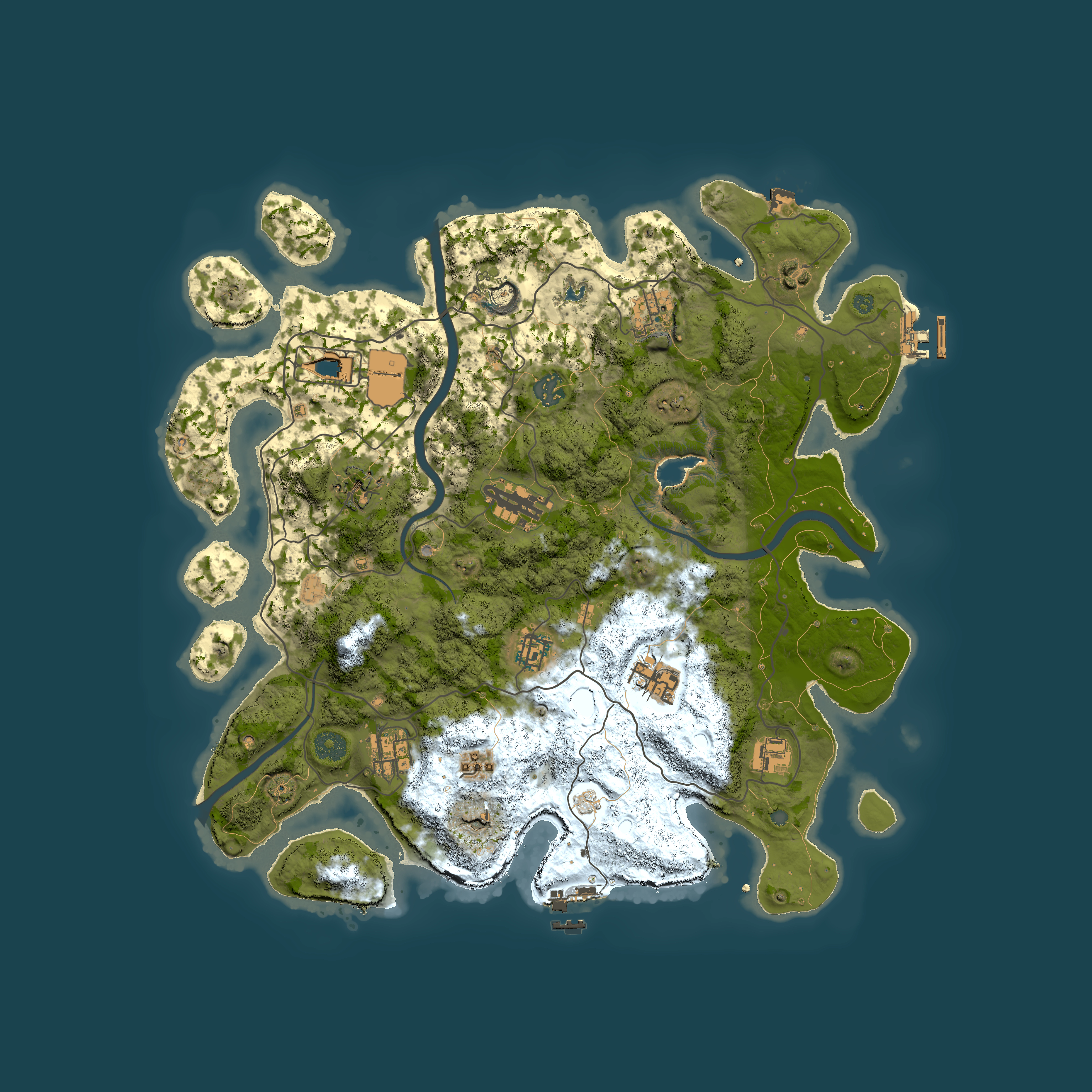 Full top-down render of Rust map seed 1209631721, 4000x4000m