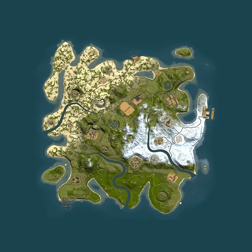 Rust map seed 2147378499, 3500x3500m top-down preview