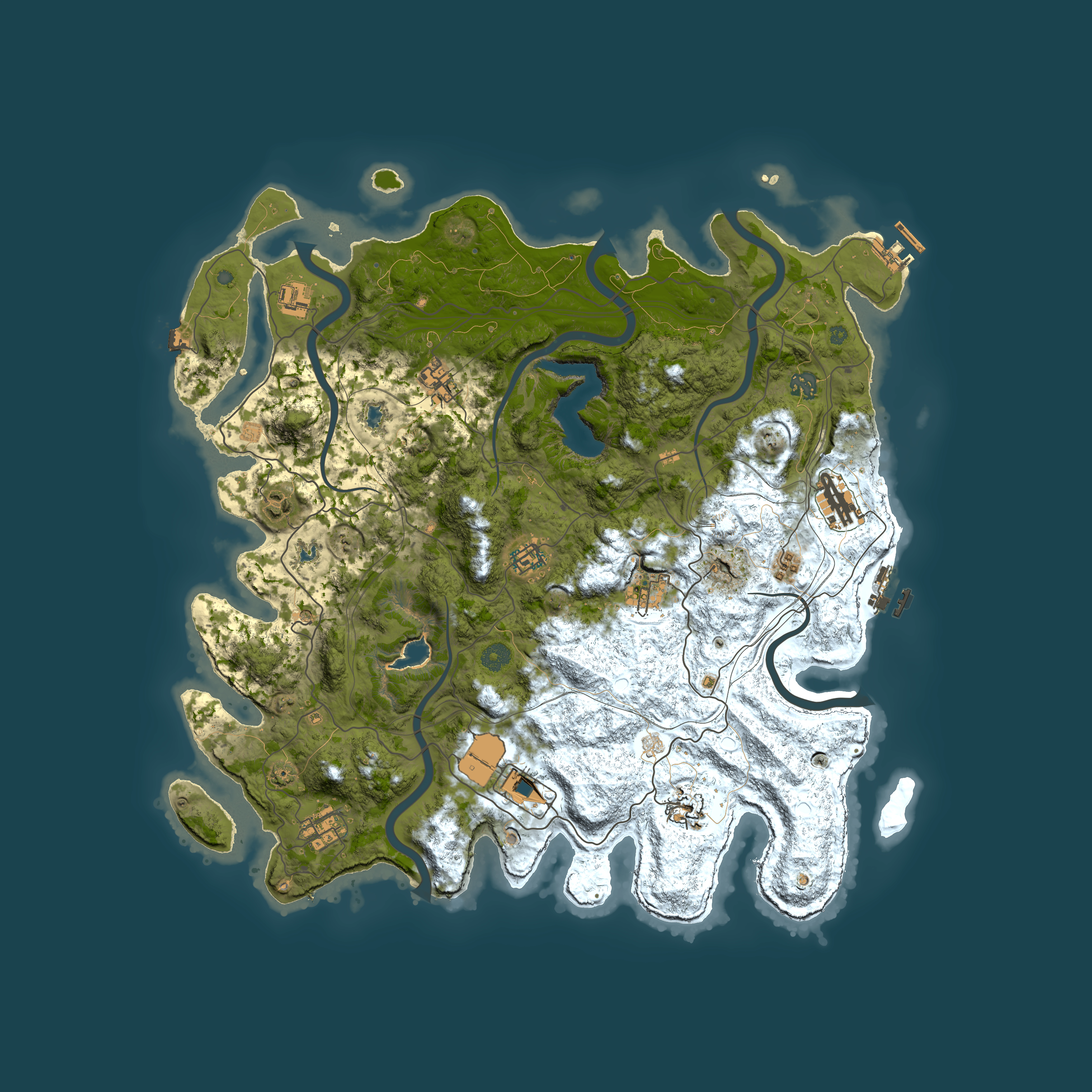 Full top-down render of Rust map seed 530884522, 4500x4500m