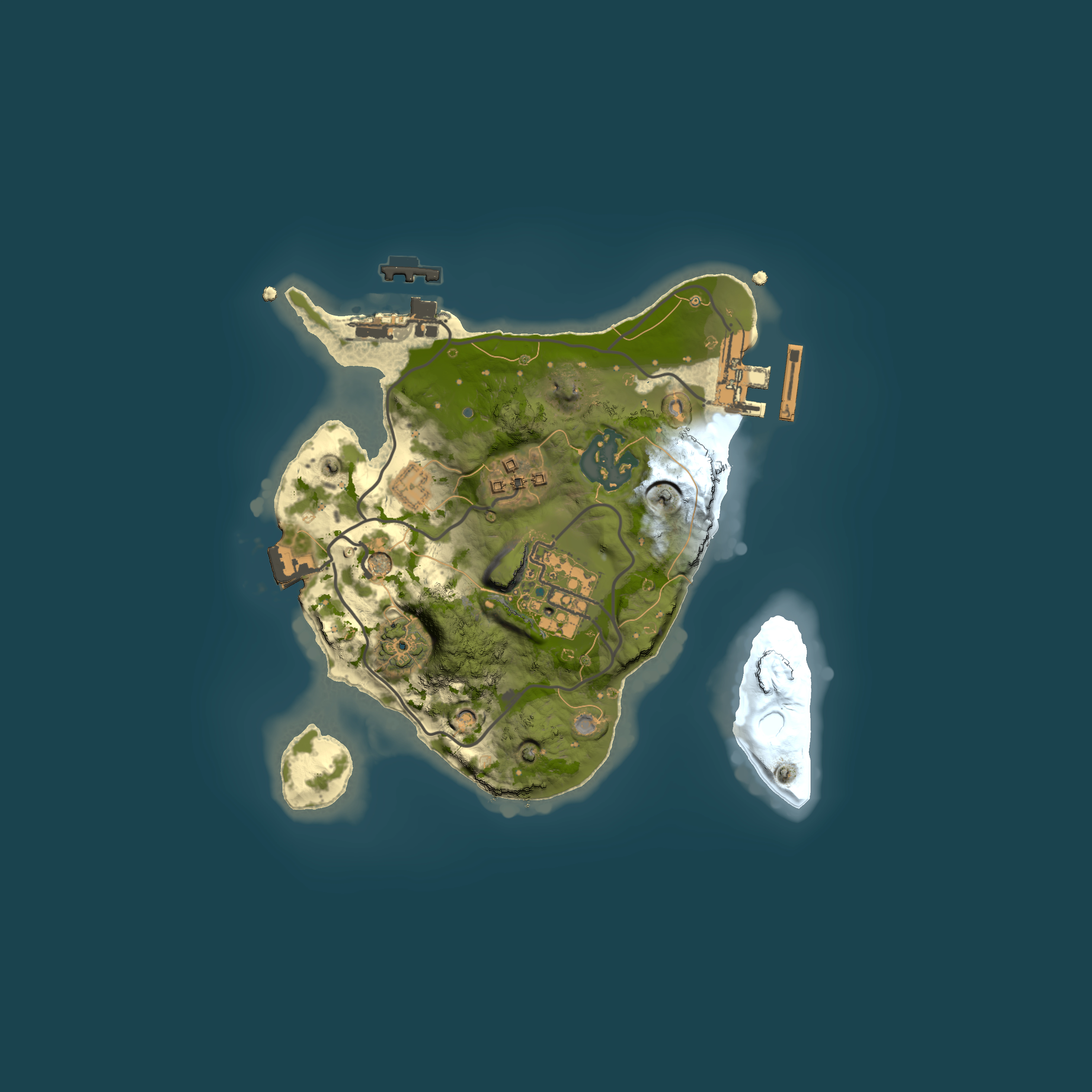 Full top-down render of Rust map seed 1876686437, 2000x2000m