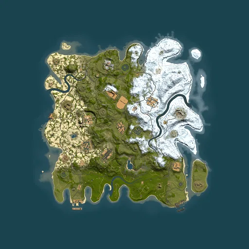 Rust map seed 1370955196, 4000x4000m top-down preview