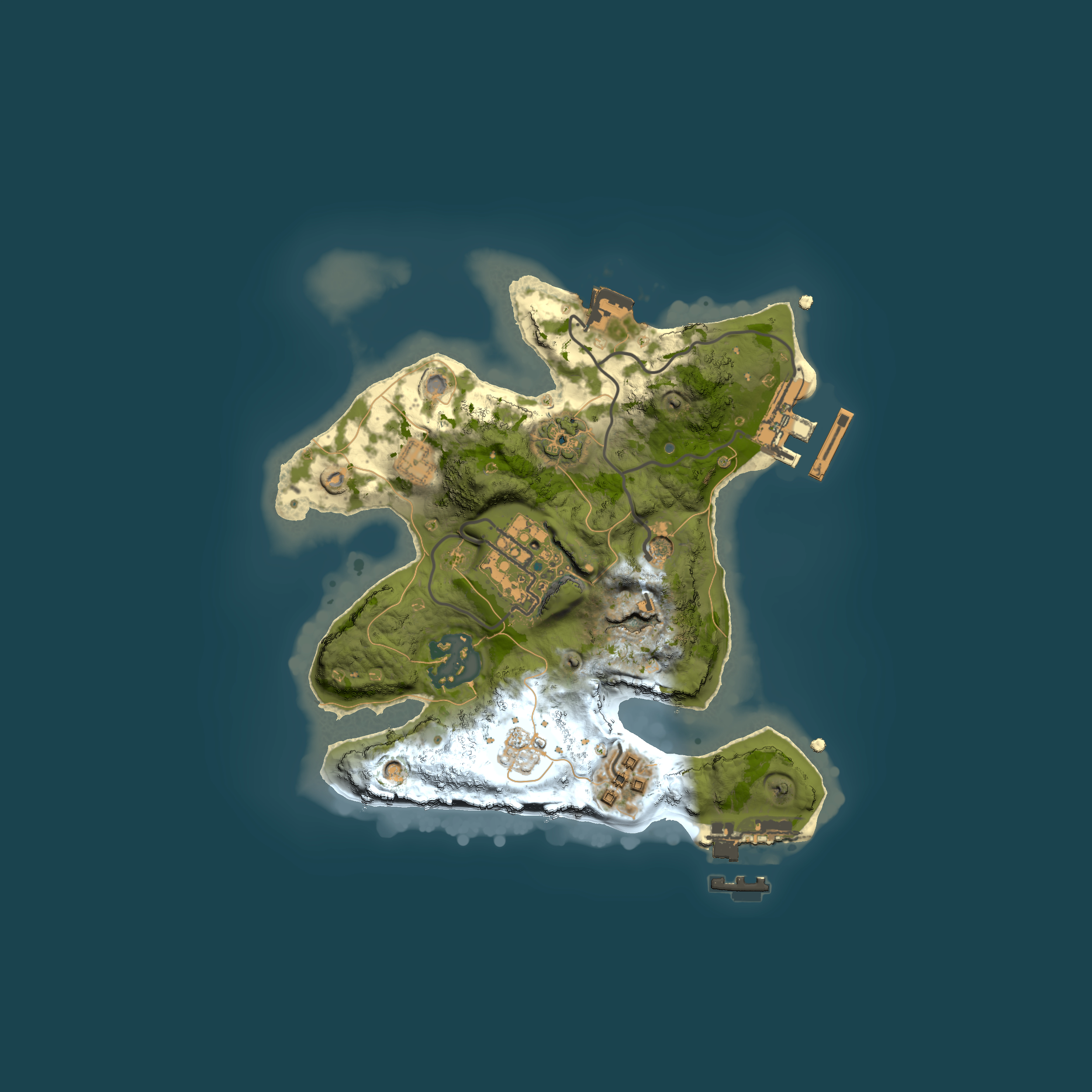 Full top-down render of Rust map seed 1981316886, 2000x2000m