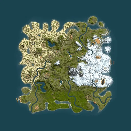Rust map seed 2097798156, 5000x5000m top-down preview