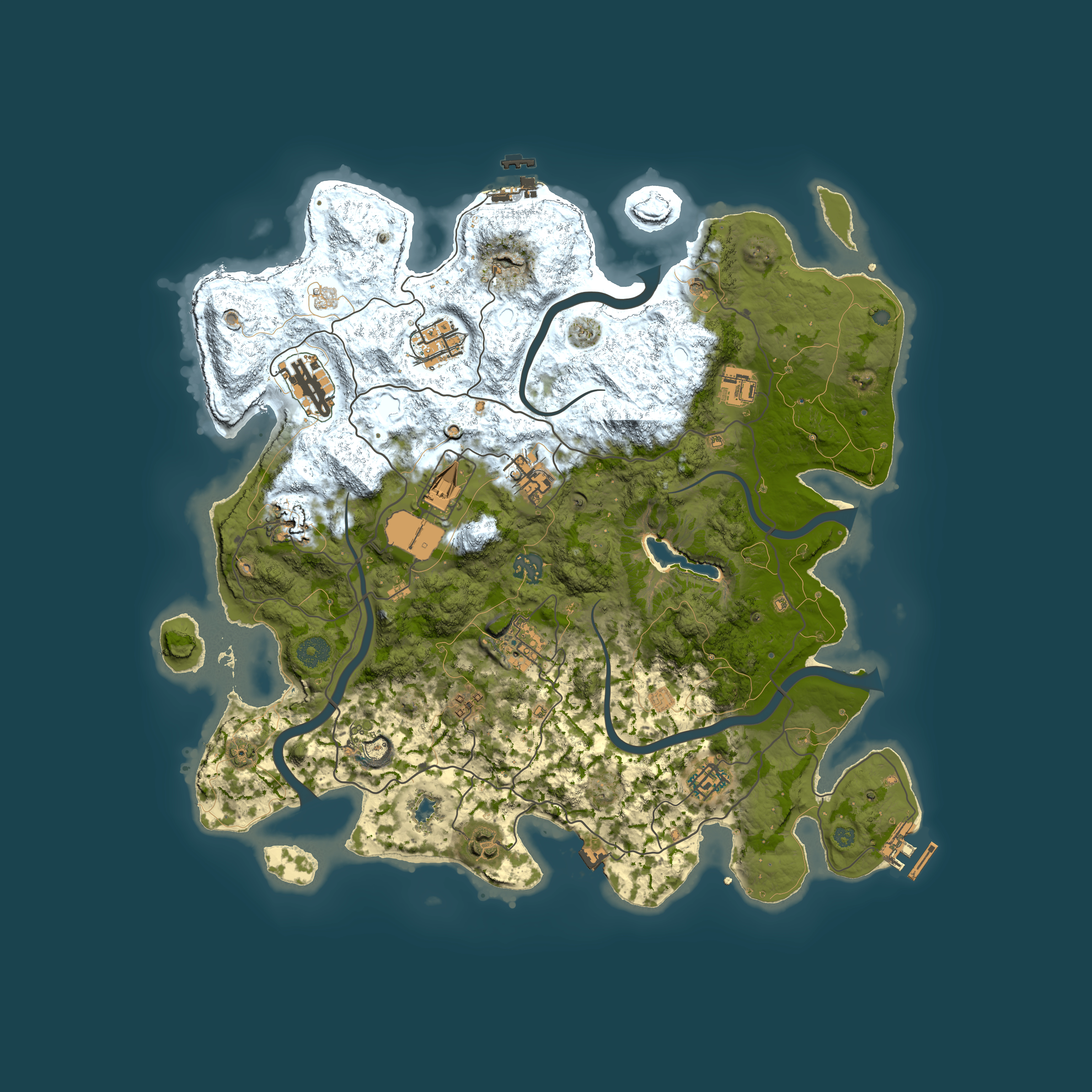 Full top-down render of Rust map seed 1282773065, 4000x4000m