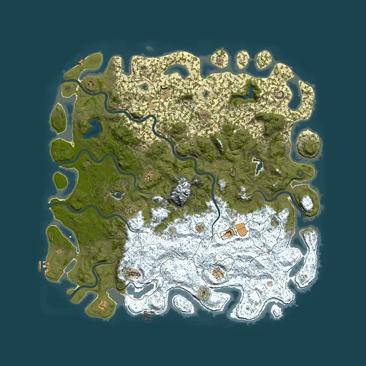 Rust map seed 24574376, 6000x6000m top-down preview