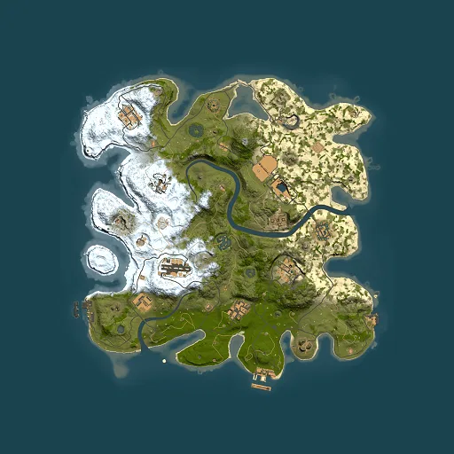 Rust map seed 1053055946, 3500x3500m top-down preview