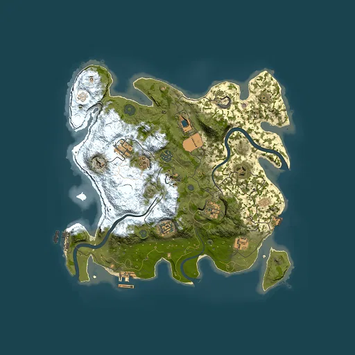 Rust map seed 874420788, 3500x3500m top-down preview