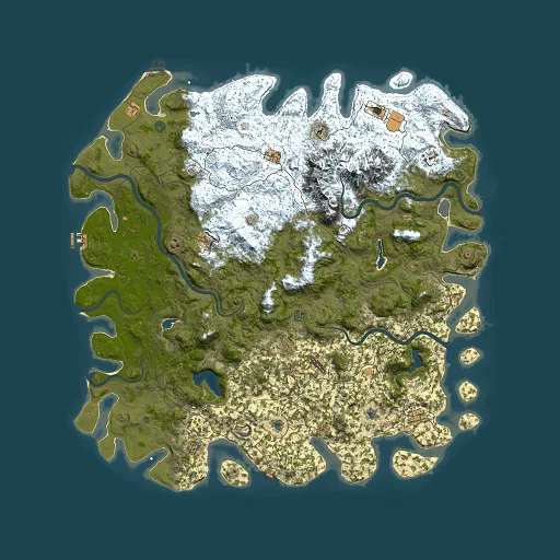 Rust map seed 950225847, 6000x6000m top-down preview