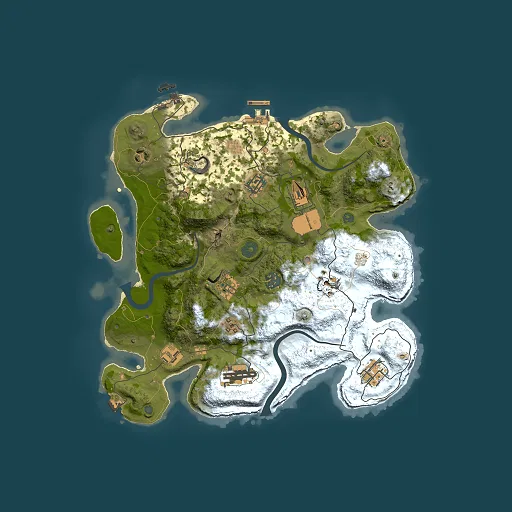 Rust map seed 360235073, 3500x3500m top-down preview