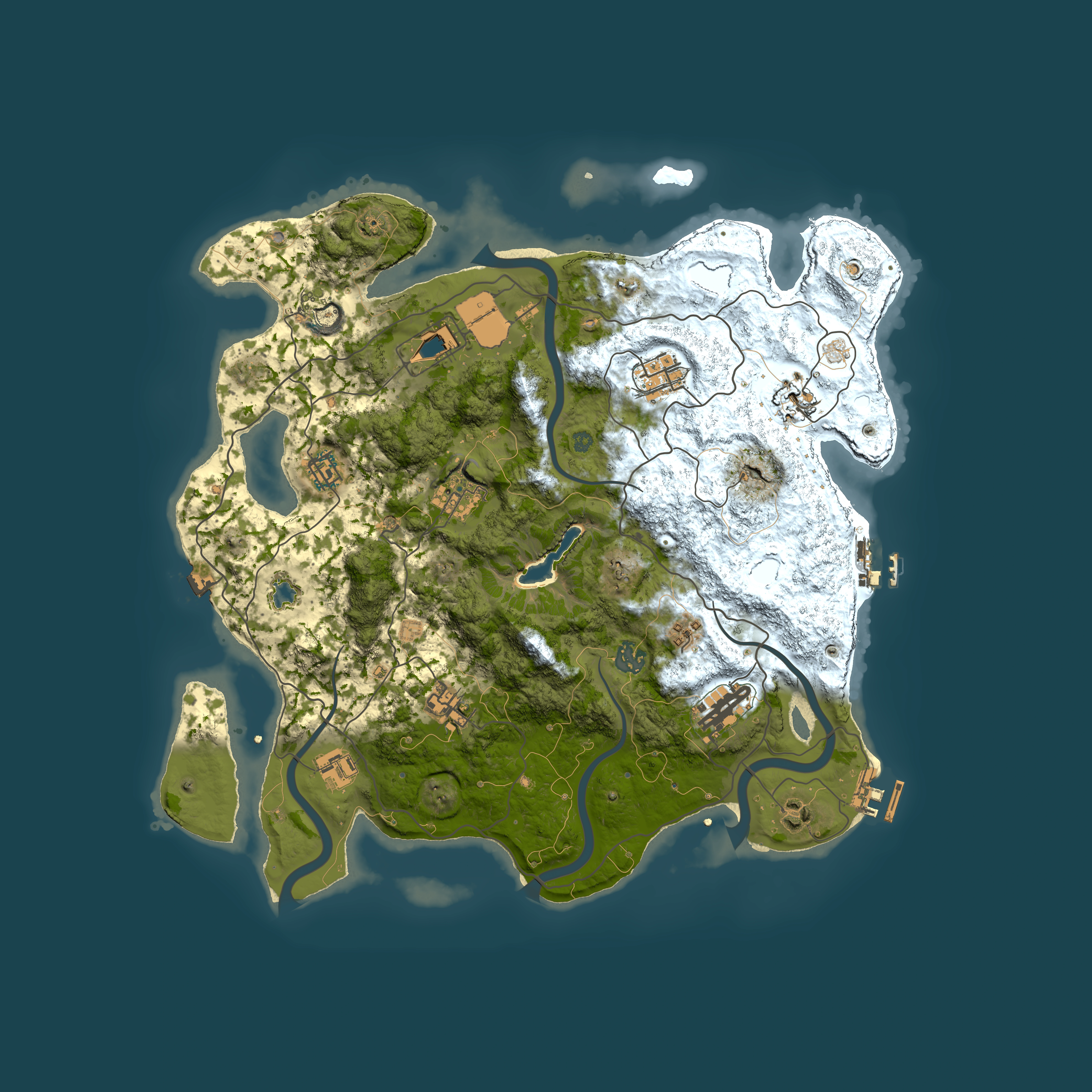 Full top-down render of Rust map seed 974031213, 4000x4000m