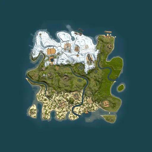 Rust map seed 1058355457, 3500x3500m top-down preview