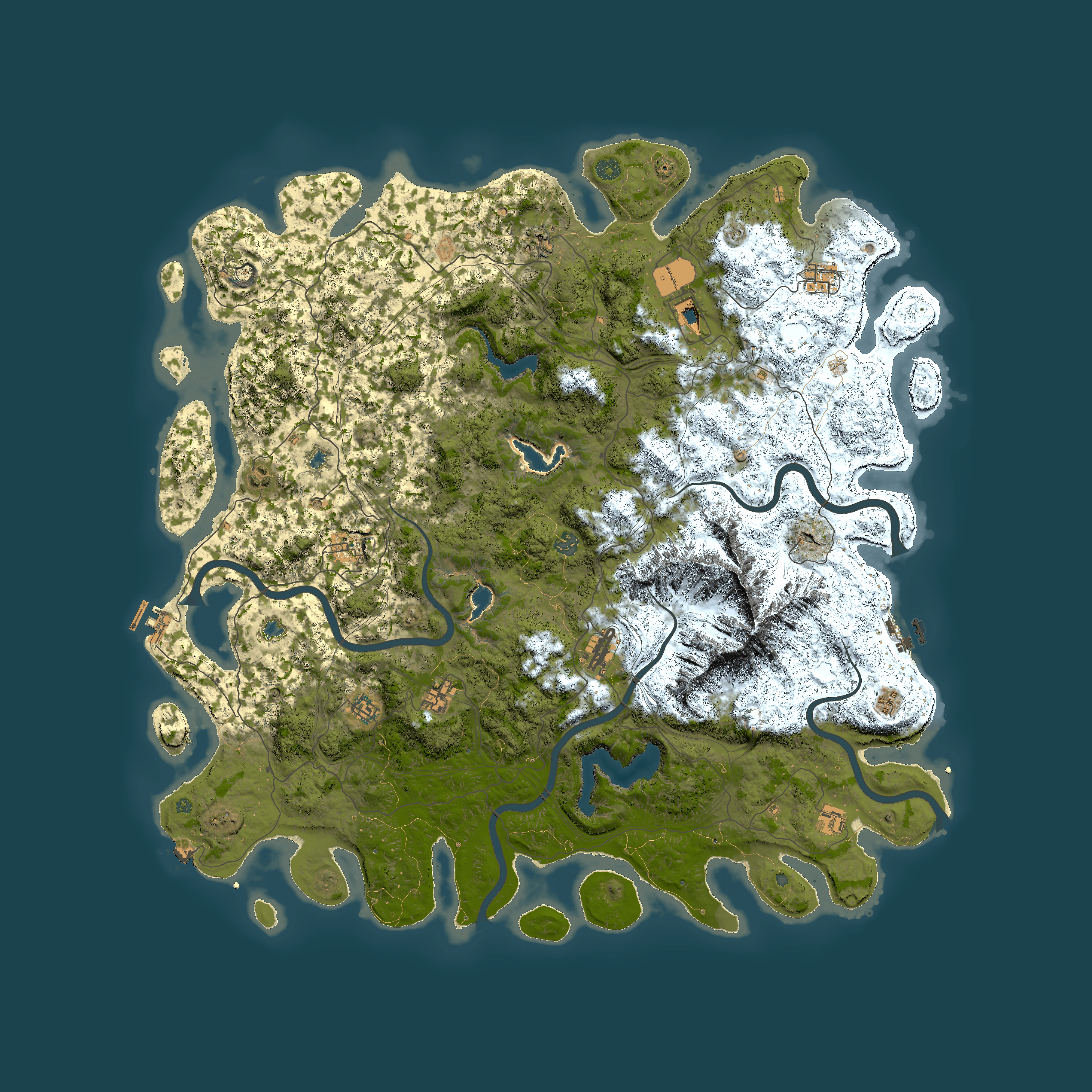 Full top-down render of Rust map seed 1129886976, 5500x5500m