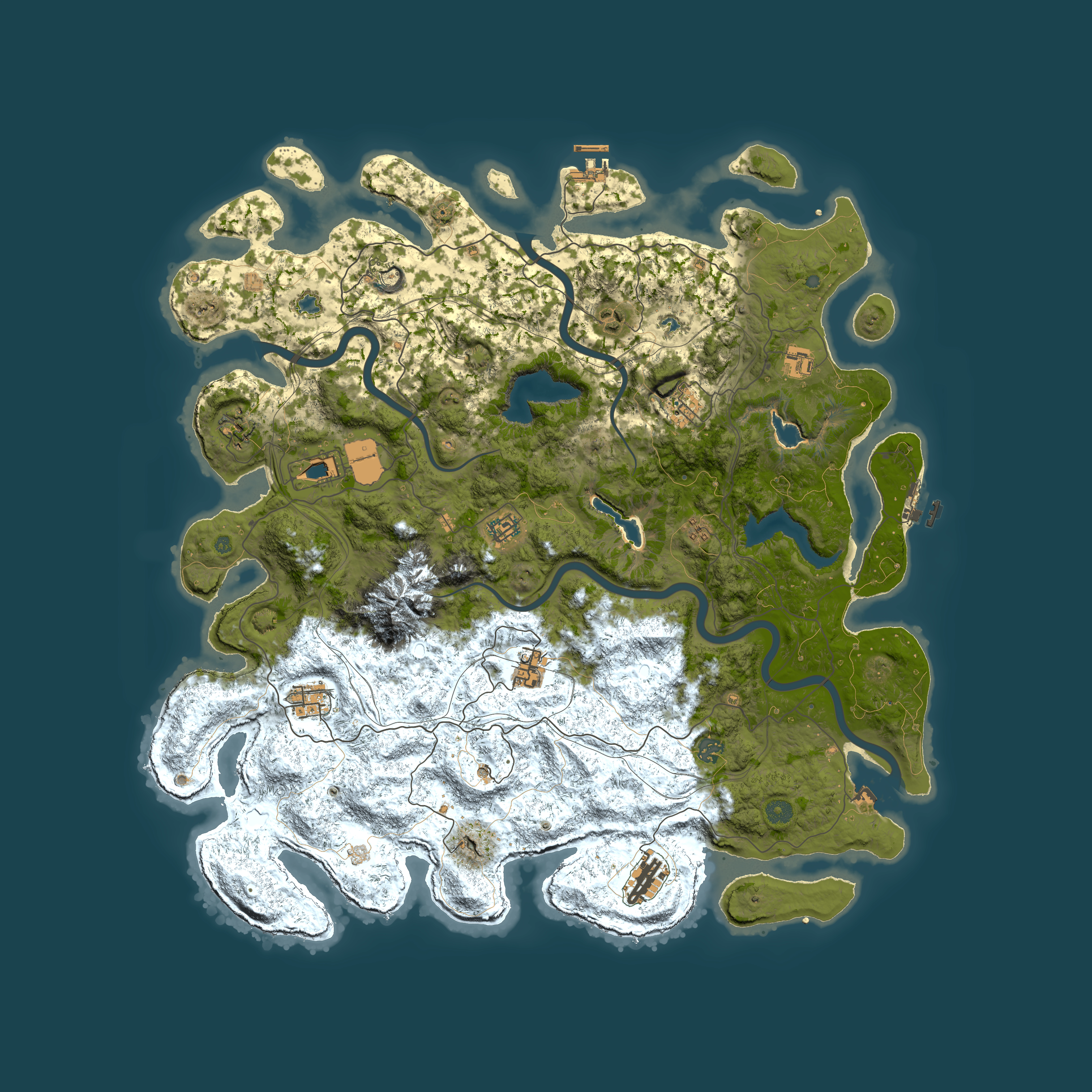 Full top-down render of Rust map seed 547476137, 5000x5000m