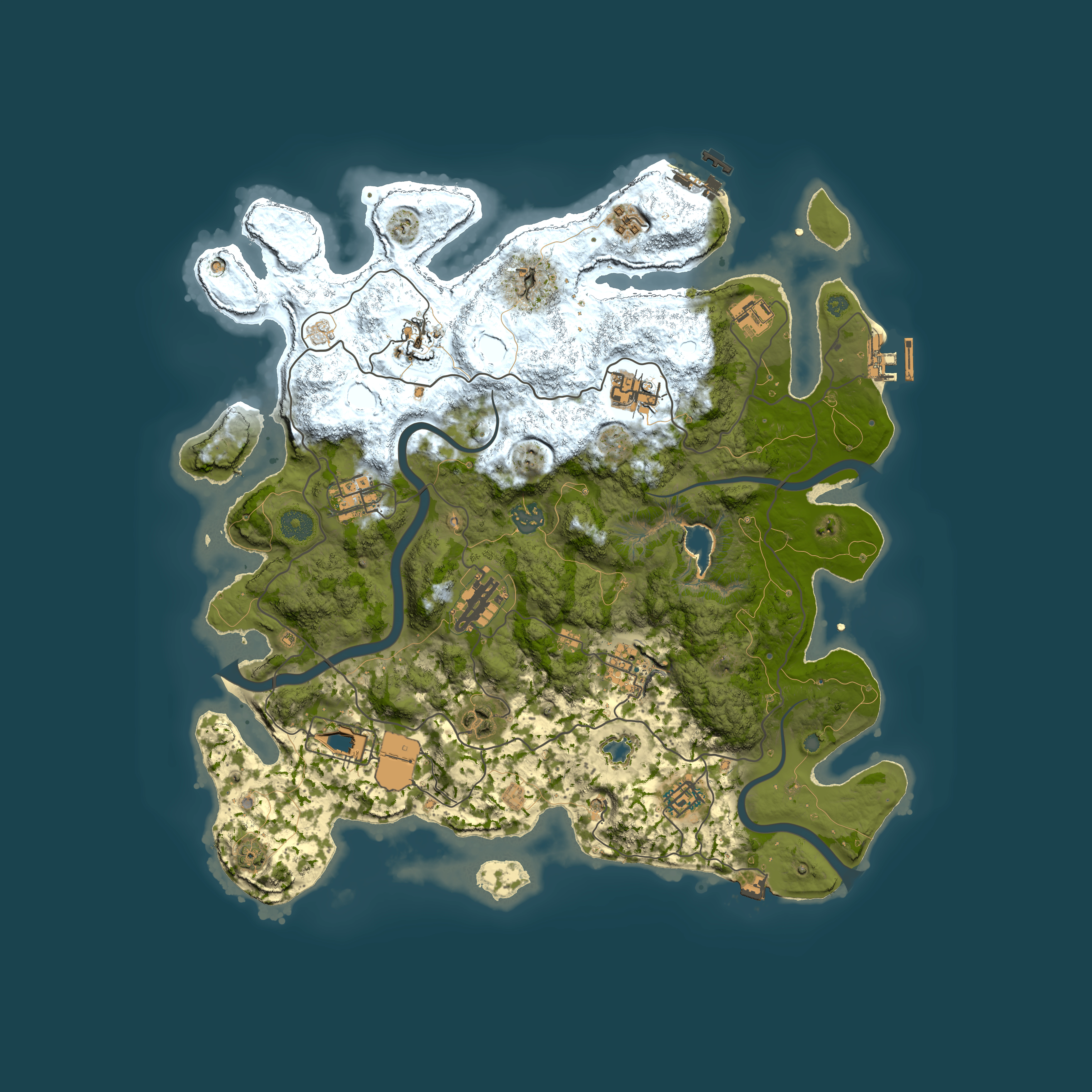 Full top-down render of Rust map seed 511741221, 4000x4000m