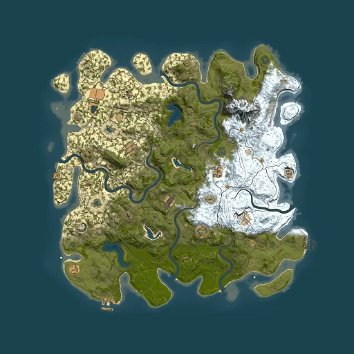 Rust map seed 421148655, 5000x5000m top-down preview