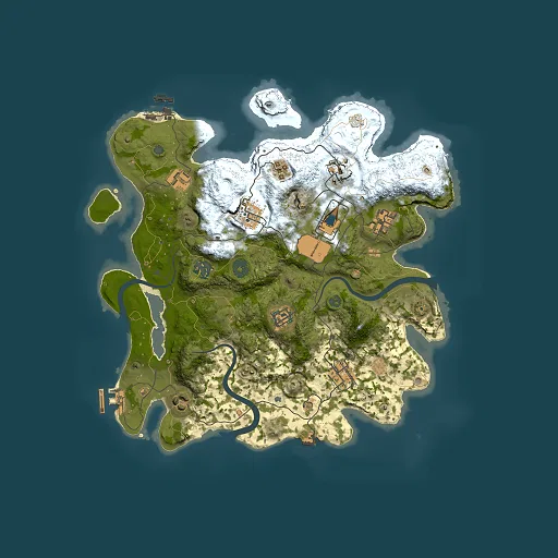 Rust map seed 30840851, 3500x3500m top-down preview