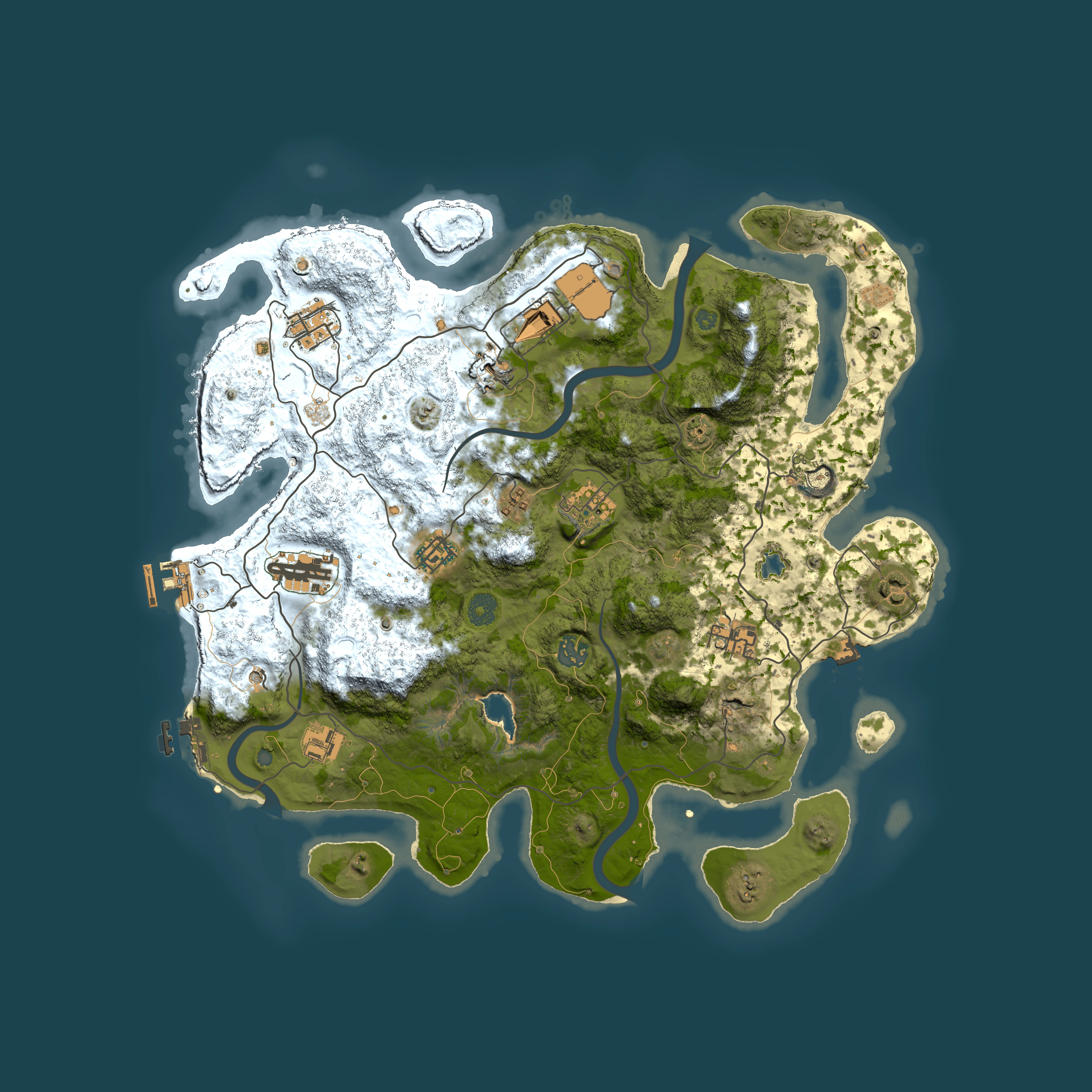 Full top-down render of Rust map seed 1054787862, 4000x4000m