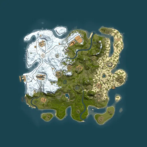 Rust map seed 1054787862, 4000x4000m top-down preview