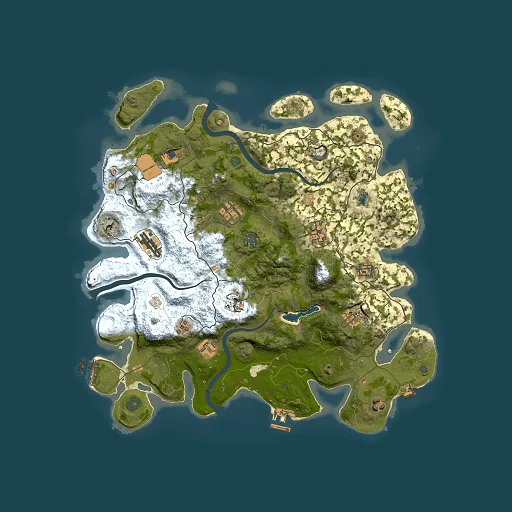 Rust map seed 1305261152, 4000x4000m top-down preview