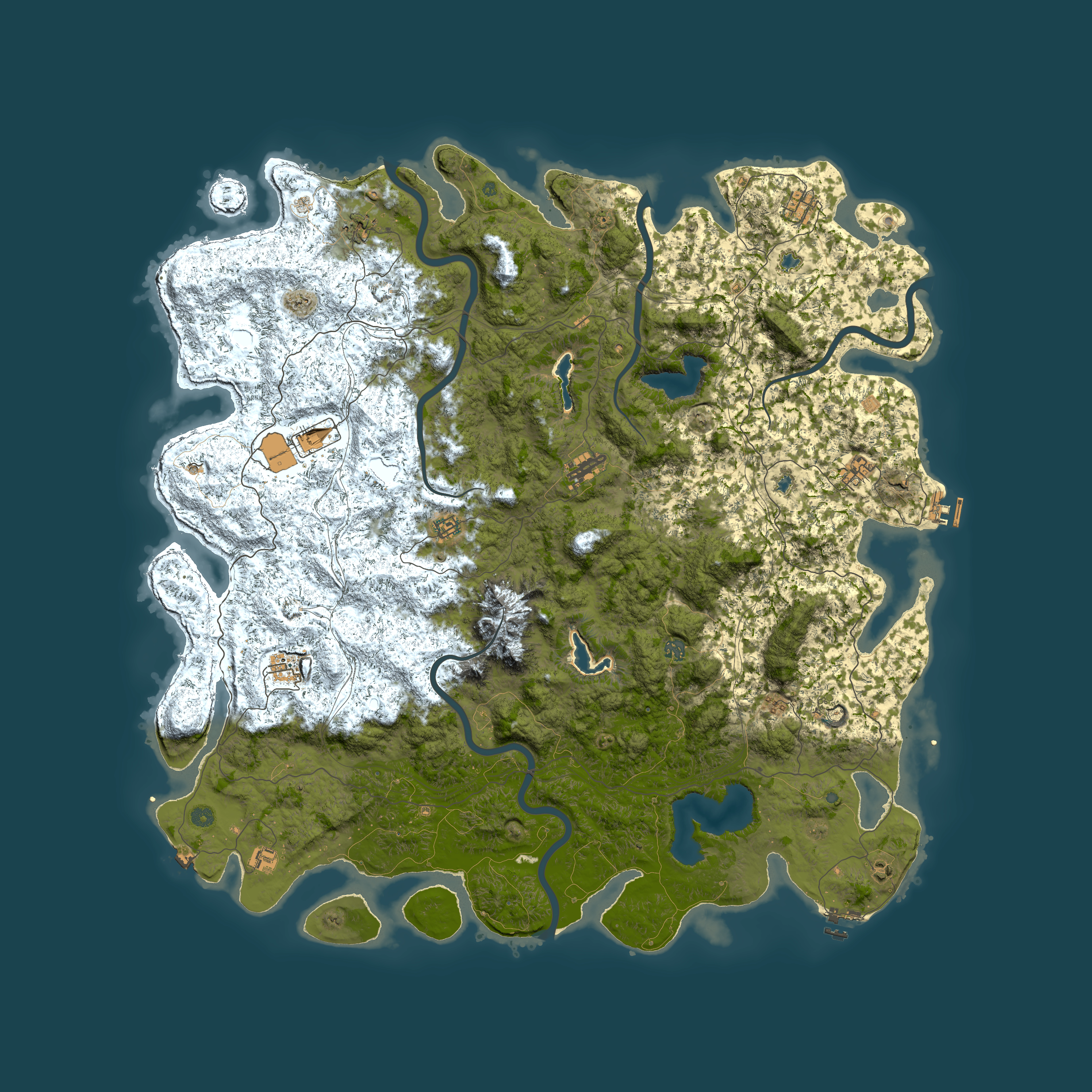 Full top-down render of Rust map seed 1367116917, 6000x6000m