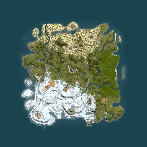 Rust map seed 1631164205, 4500x4500m top-down preview