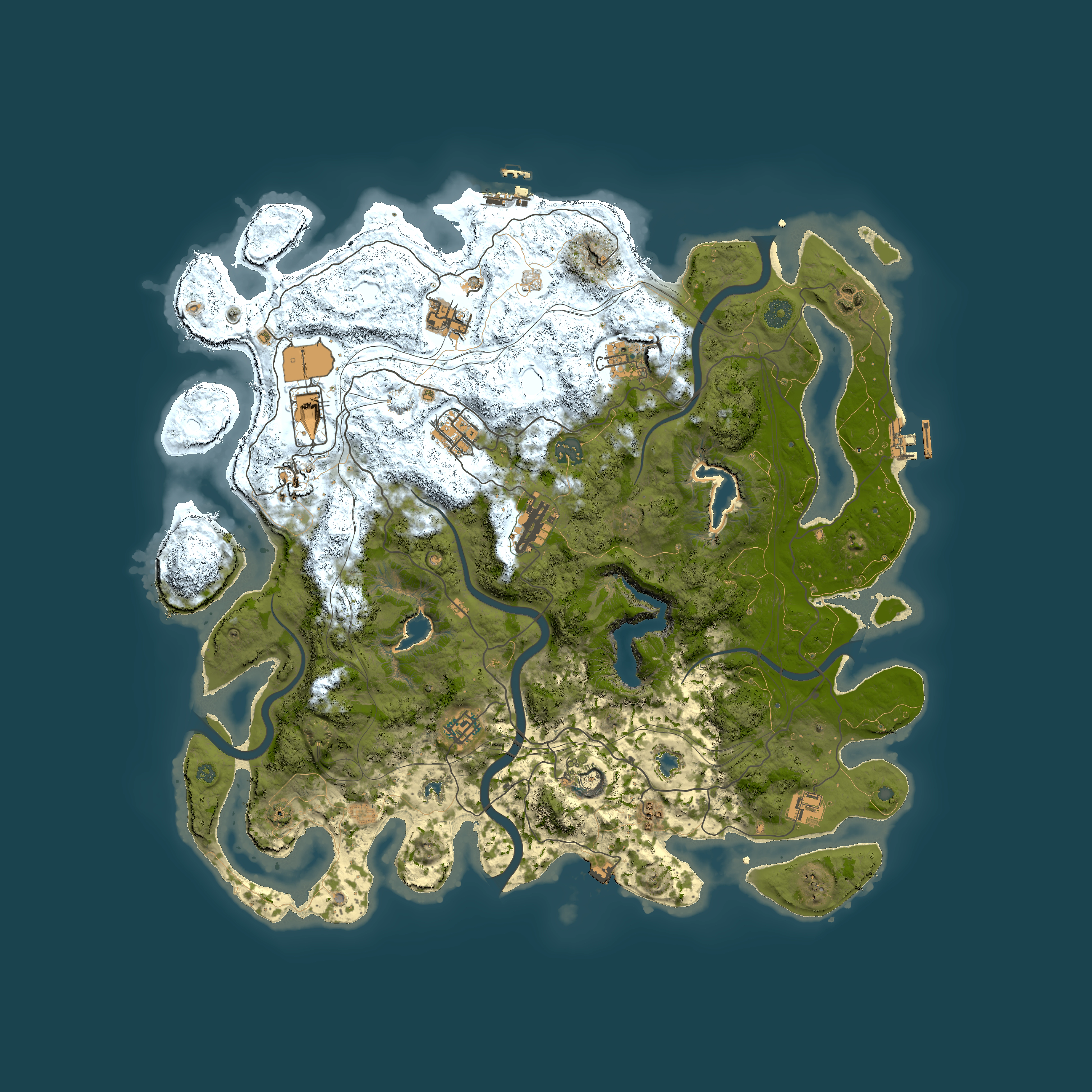 Full top-down render of Rust map seed 1343004681, 4500x4500m