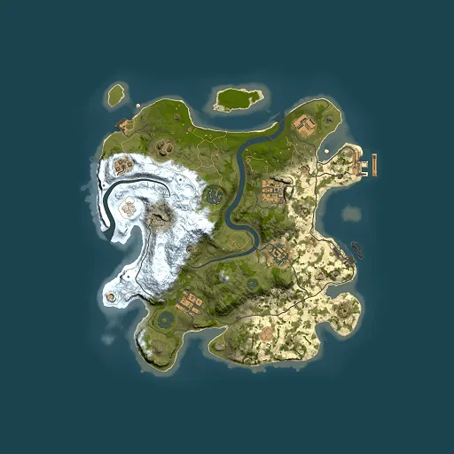 Rust map seed 2105518270, 3000x3000m top-down preview