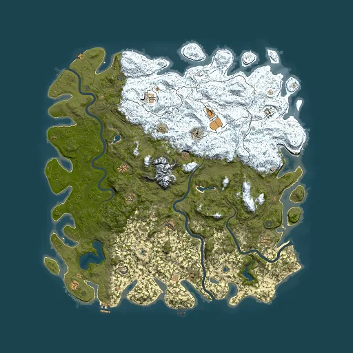 Rust map seed 360699261, 6000x6000m top-down preview