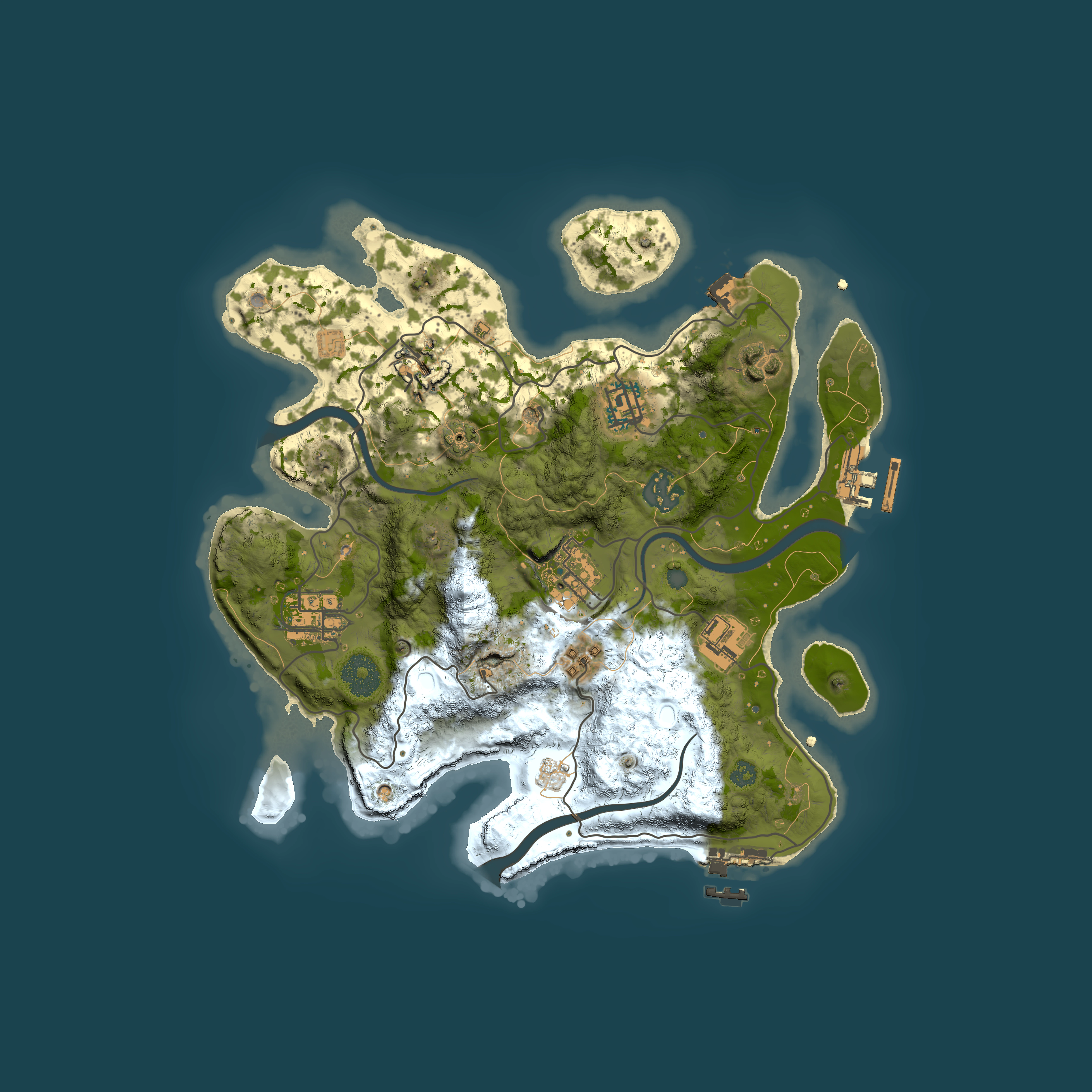 Full top-down render of Rust map seed 2016234181, 3000x3000m