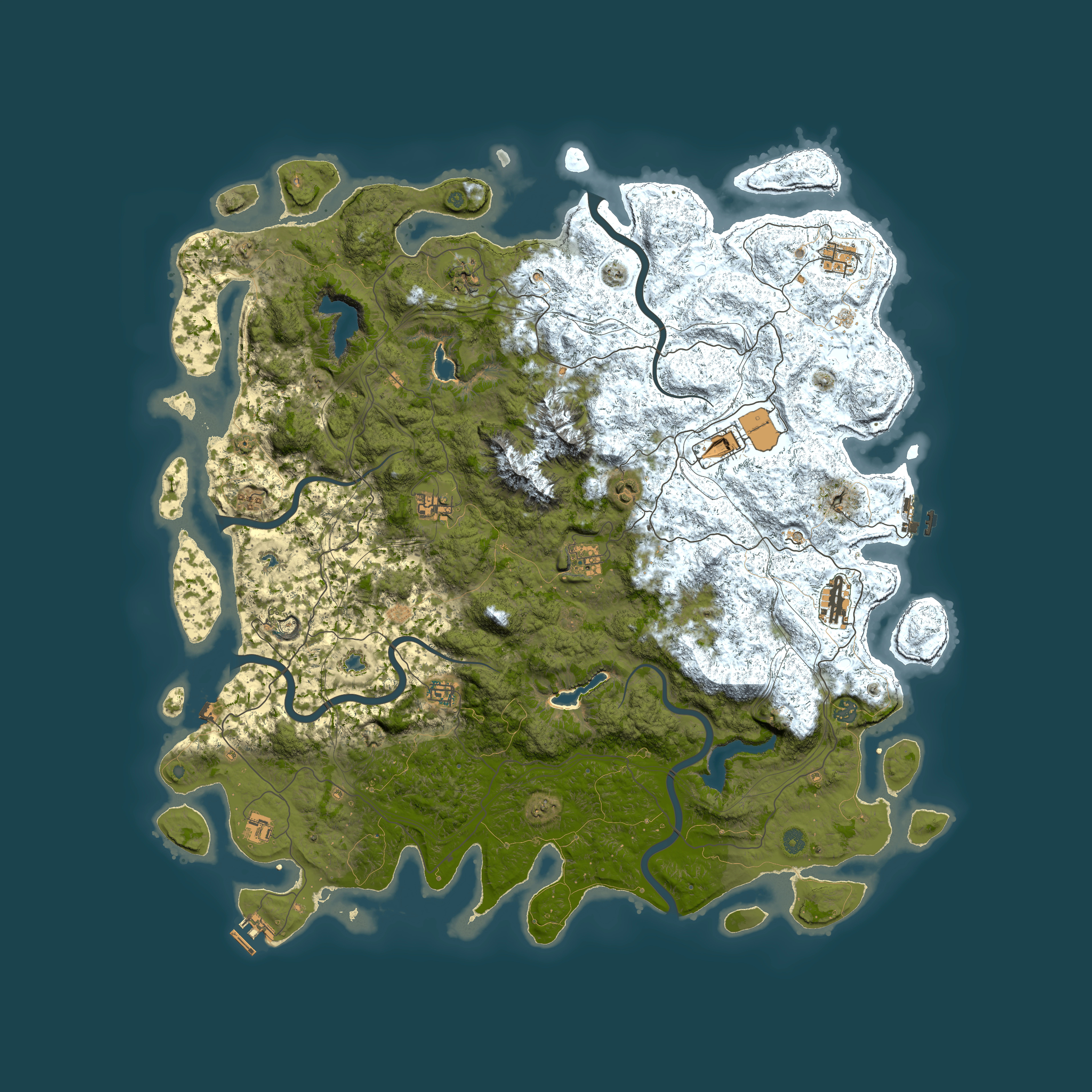 Full top-down render of Rust map seed 1610174050, 5500x5500m