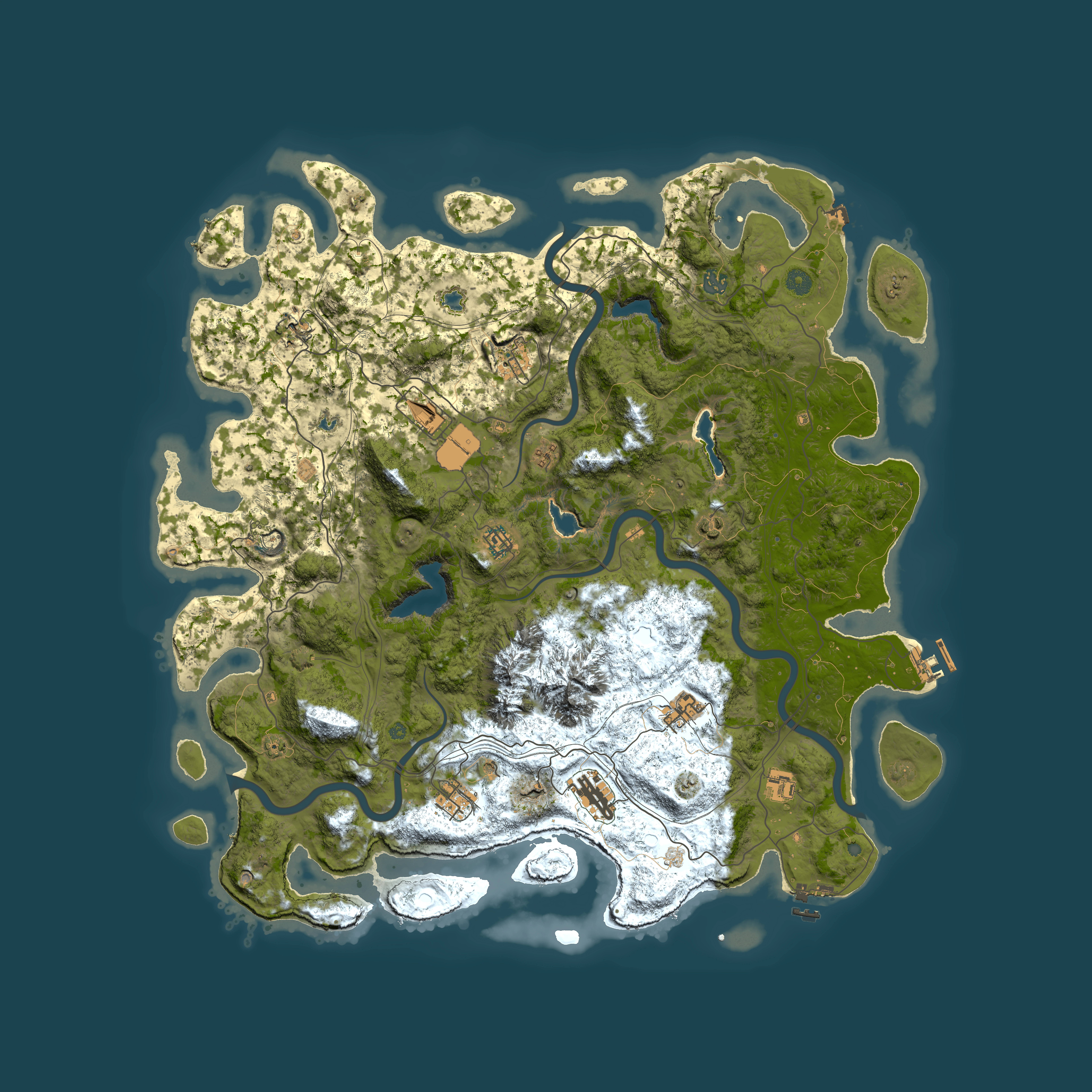 Full top-down render of Rust map seed 1579549525, 5000x5000m