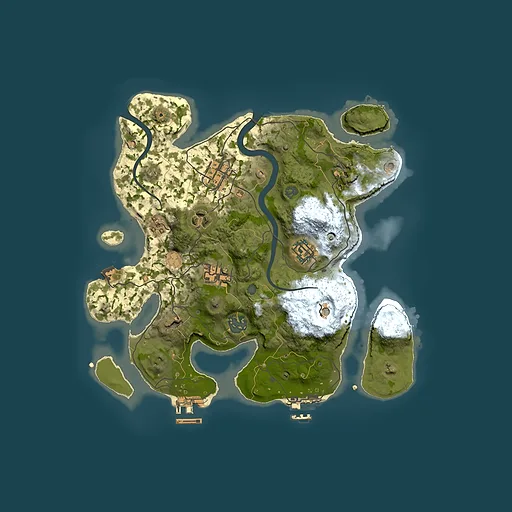 Rust map seed 1664955936, 3000x3000m top-down preview