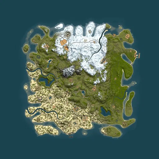 Rust map seed 415543282, 5000x5000m top-down preview