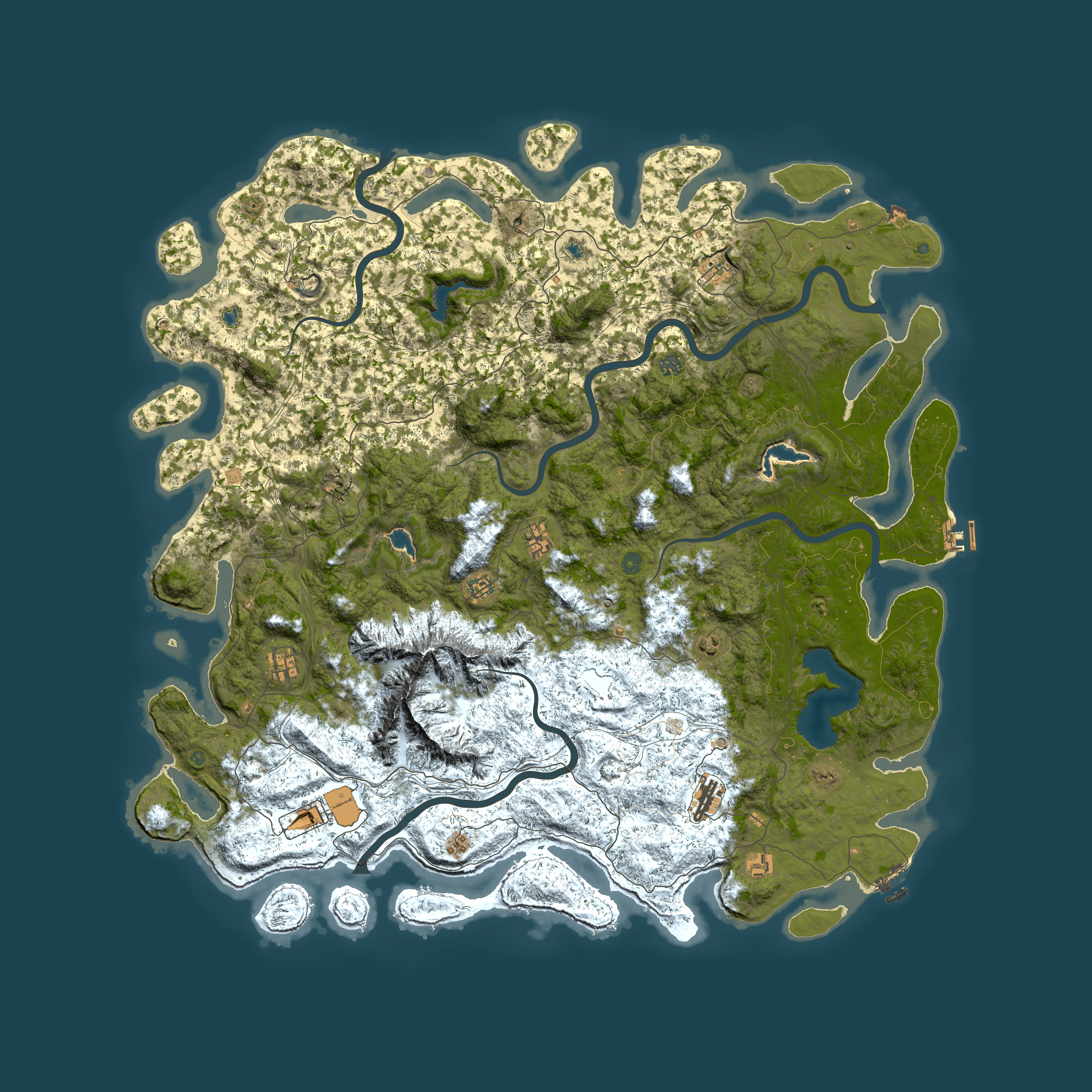 Full top-down render of Rust map seed 1715833639, 6000x6000m