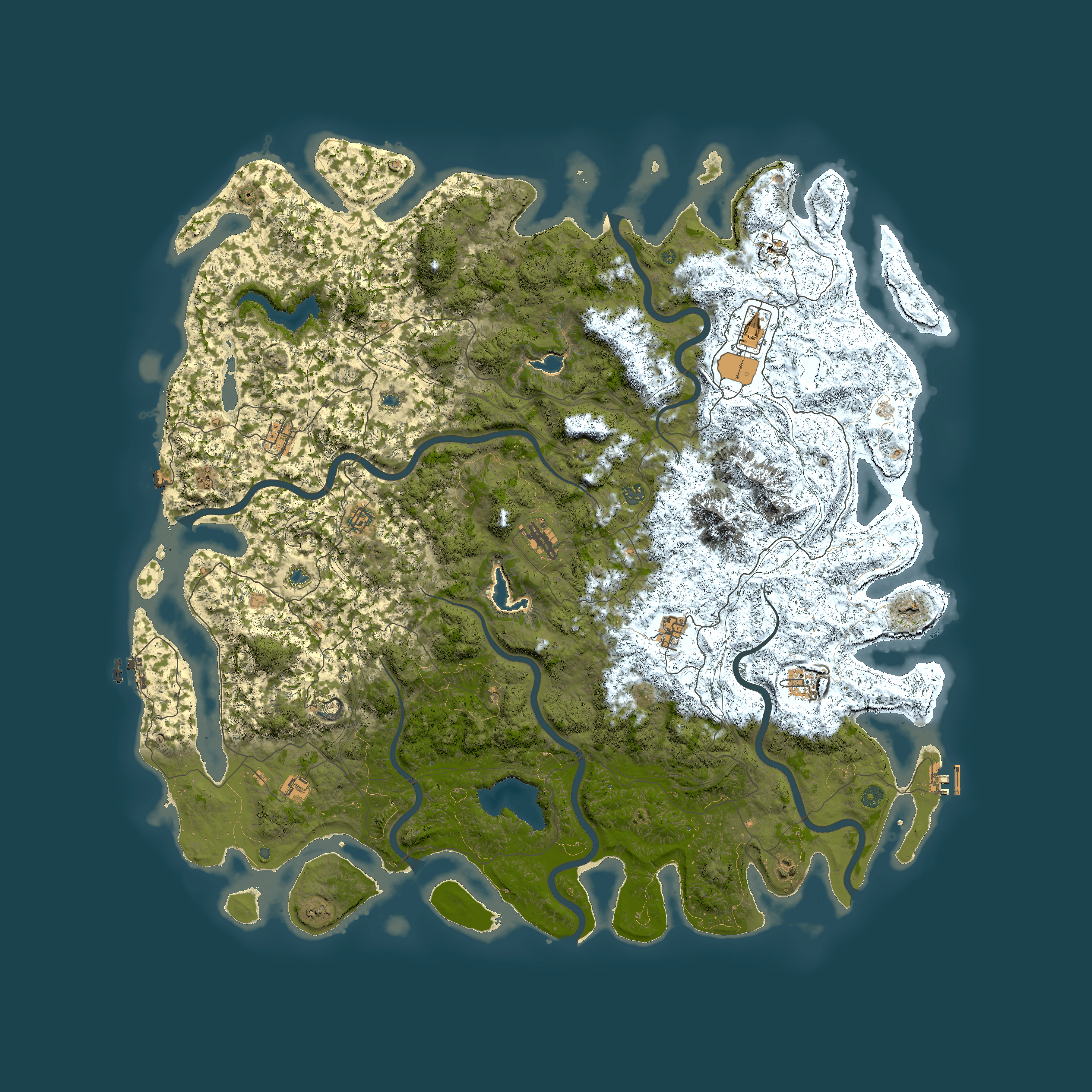Full top-down render of Rust map seed 1565309173, 6000x6000m