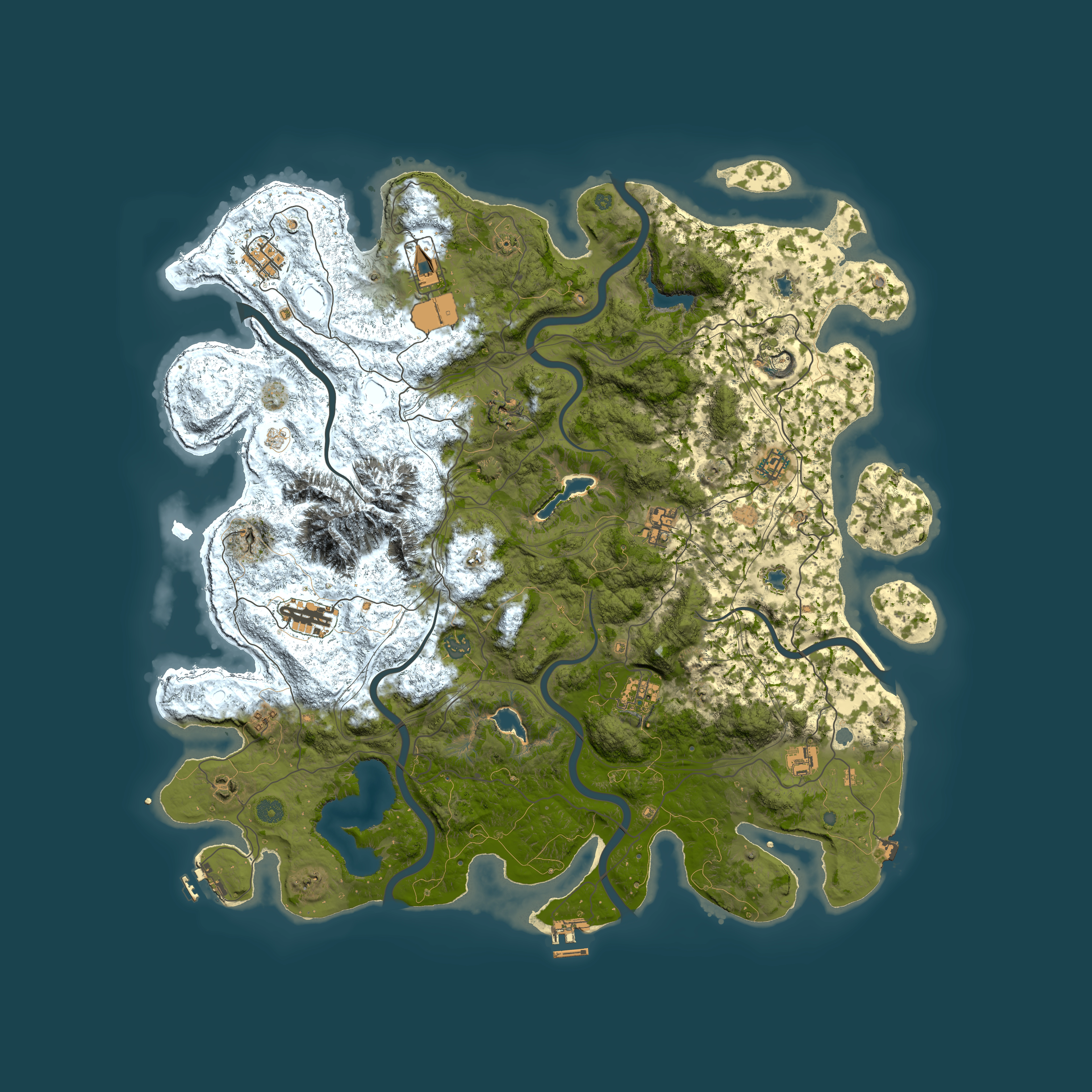 Full top-down render of Rust map seed 1276615627, 5000x5000m
