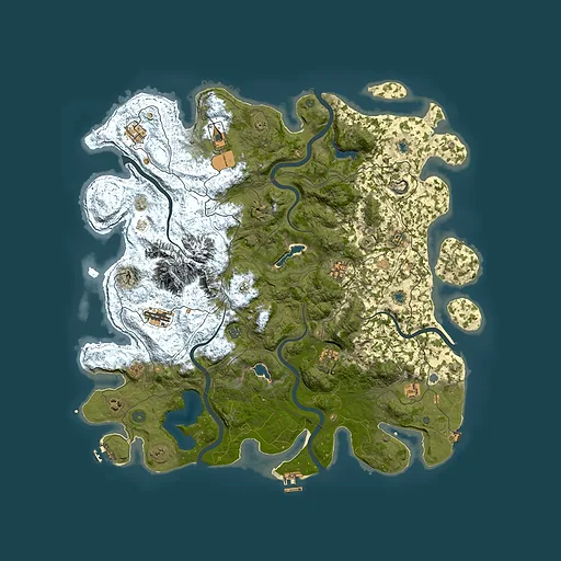 Rust map seed 1276615627, 5000x5000m top-down preview