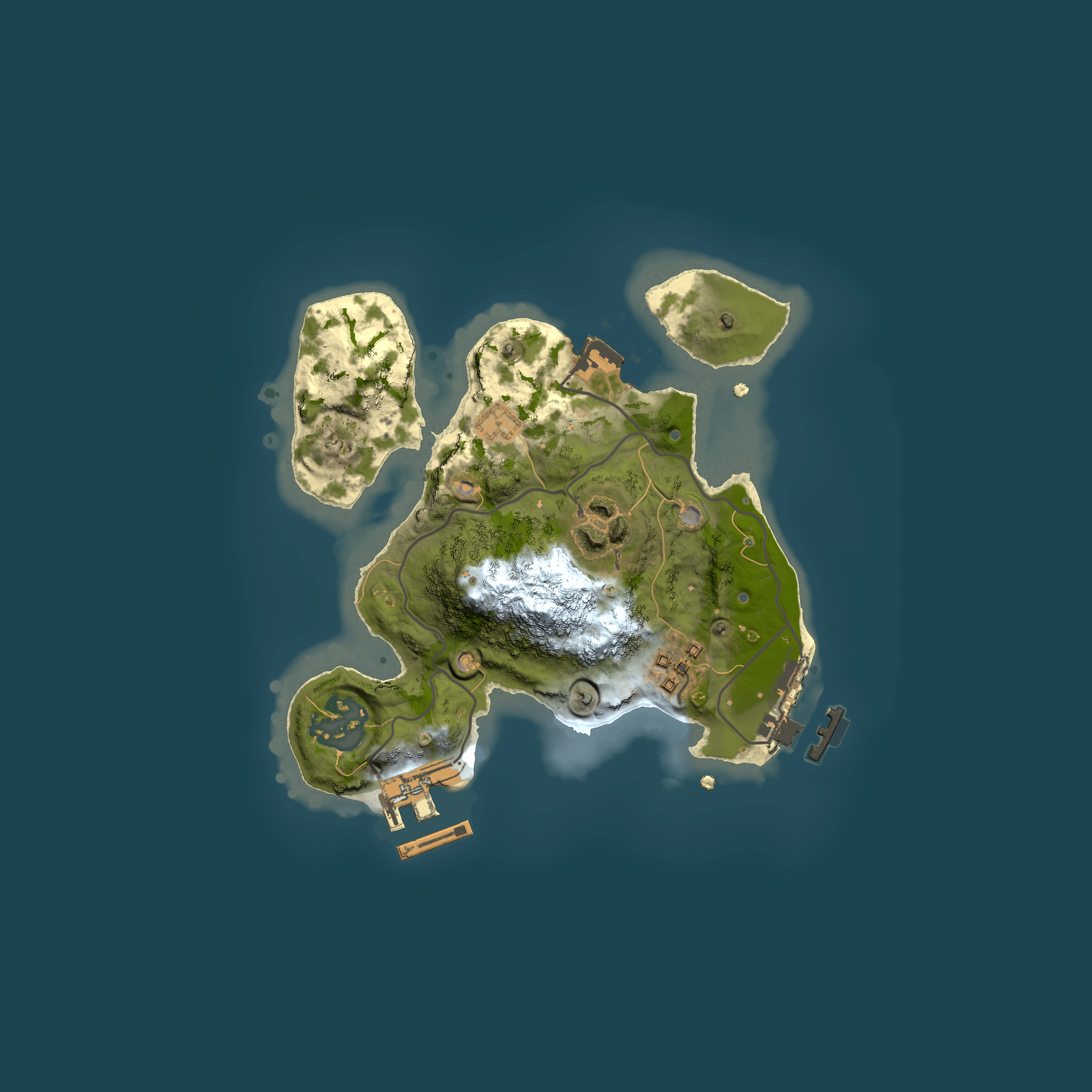 Full top-down render of Rust map seed 2062228320, 2000x2000m