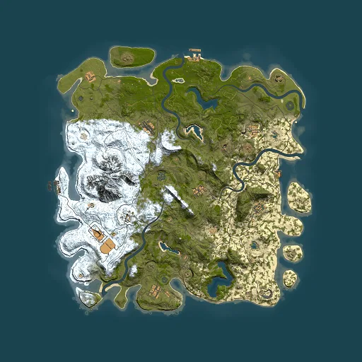 Rust map seed 340846124, 5000x5000m top-down preview