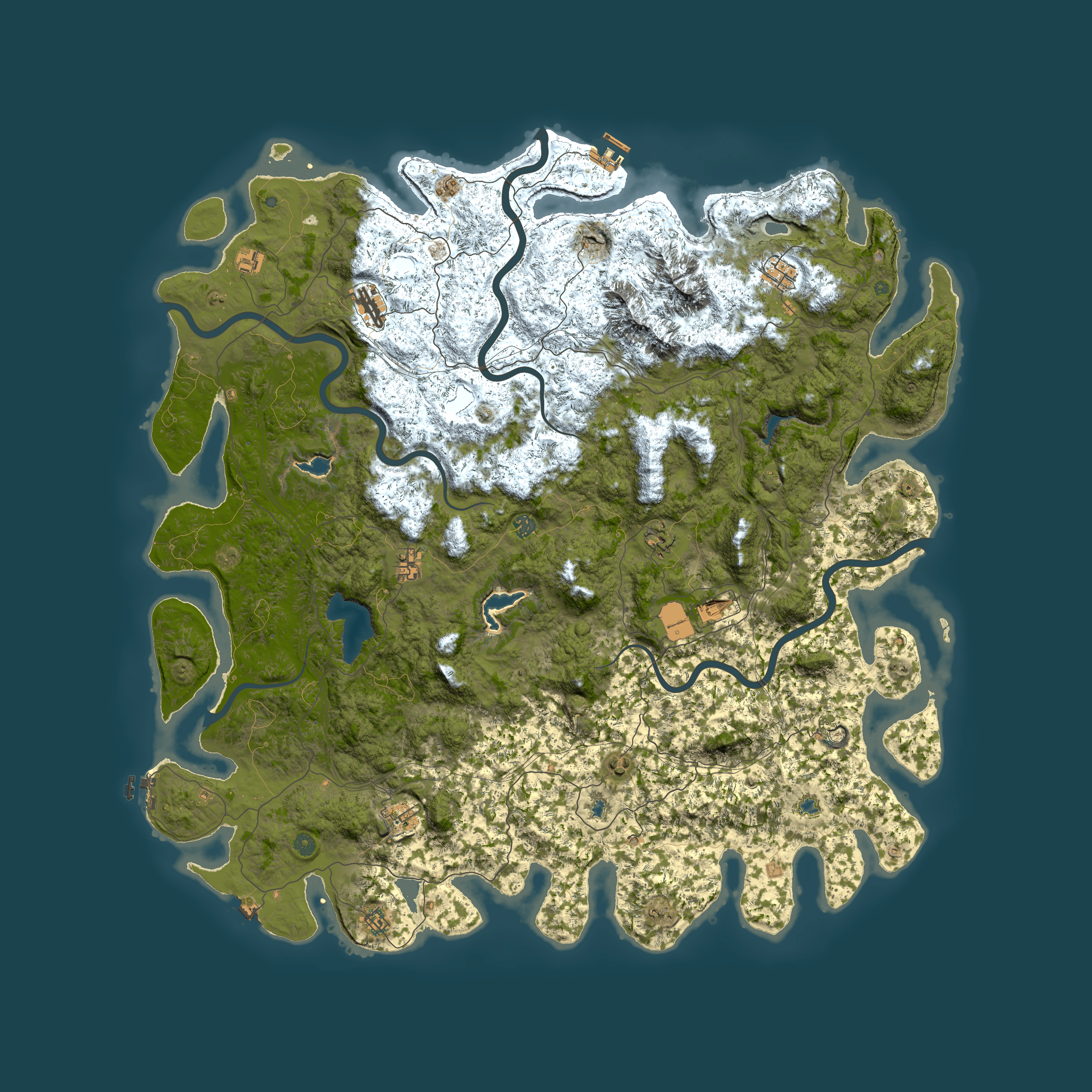 Full top-down render of Rust map seed 1097590109, 6000x6000m