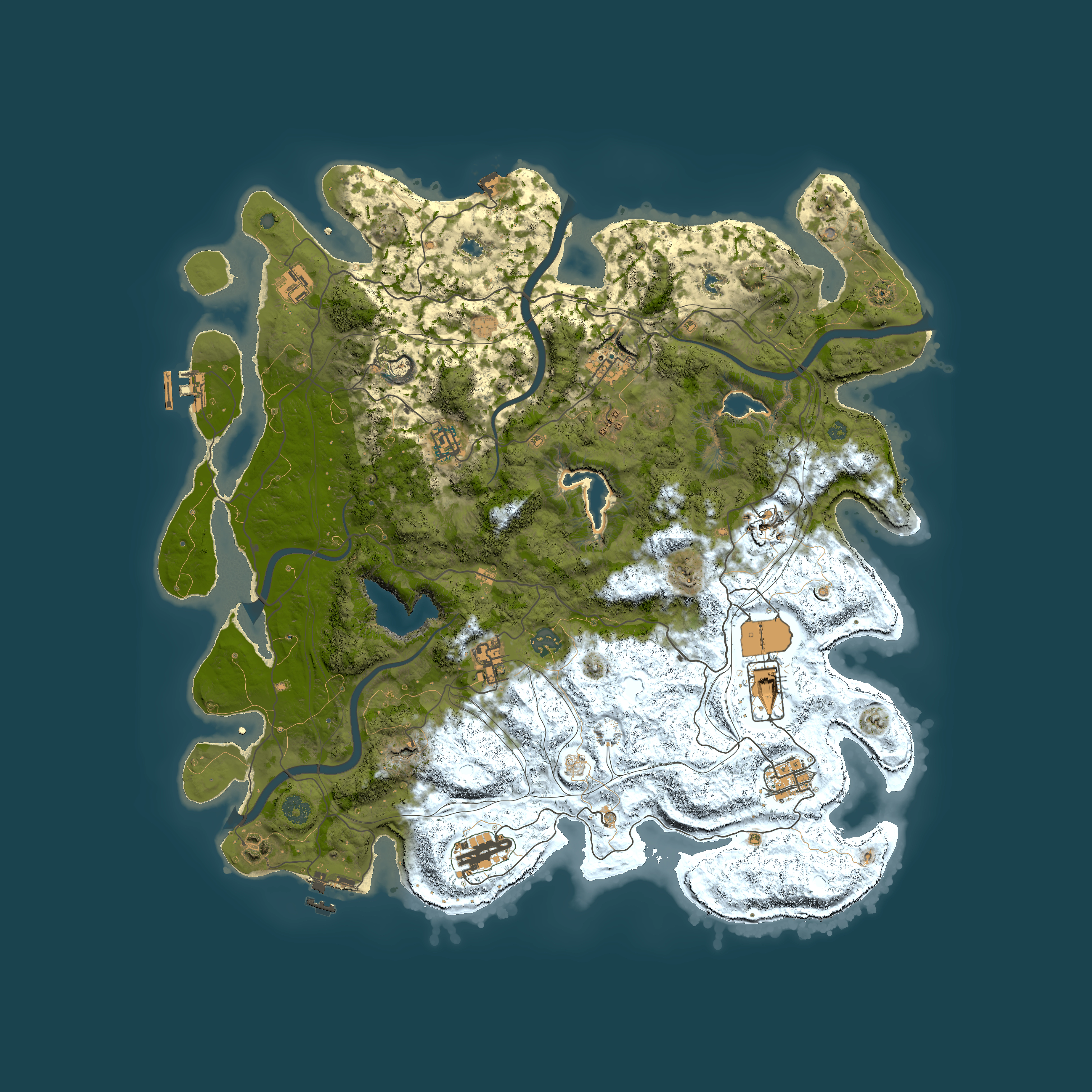 Full top-down render of Rust map seed 1657971844, 4500x4500m
