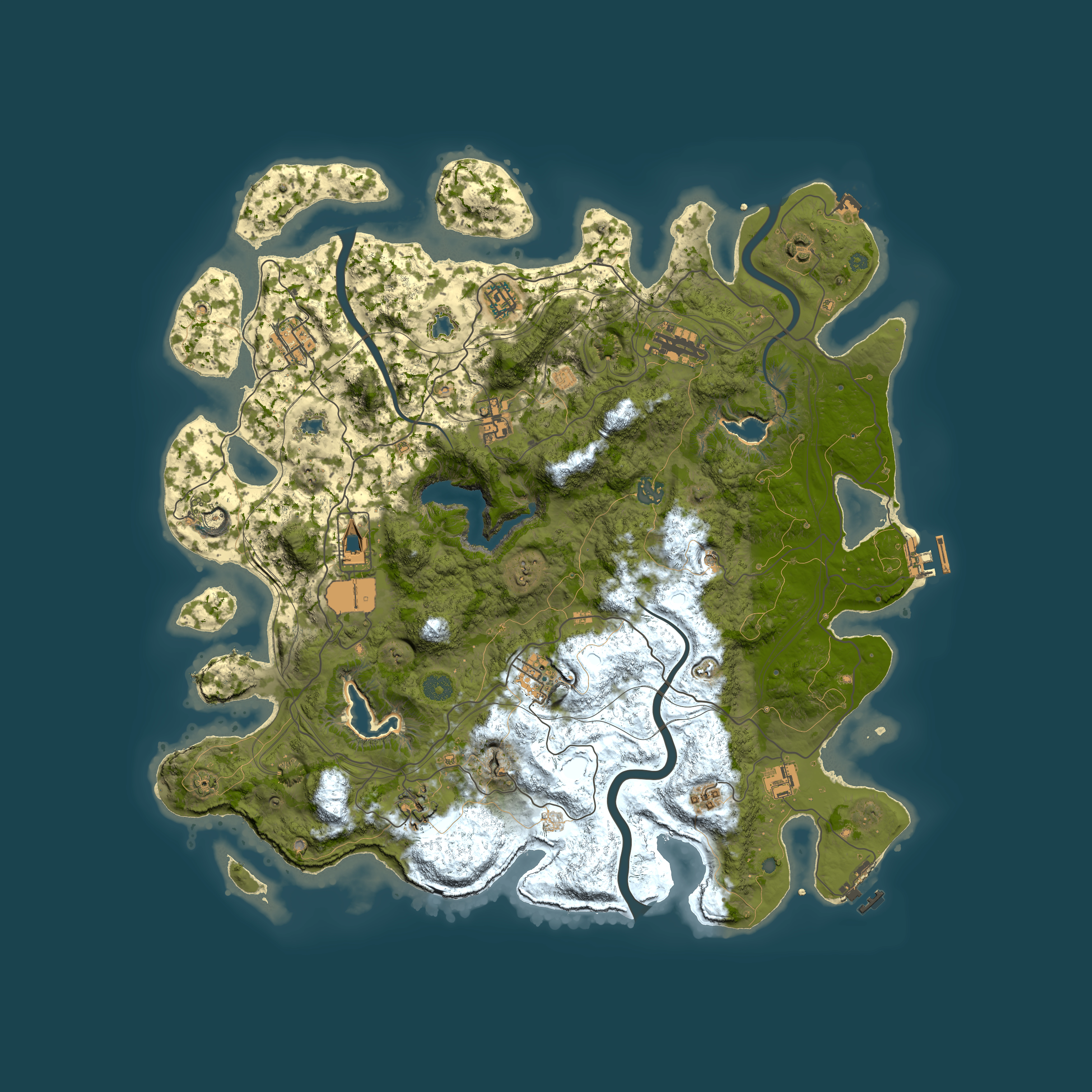 Full top-down render of Rust map seed 1894189320, 4500x4500m