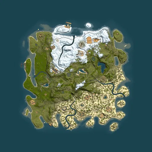 Rust map seed 1287064130, 4500x4500m top-down preview