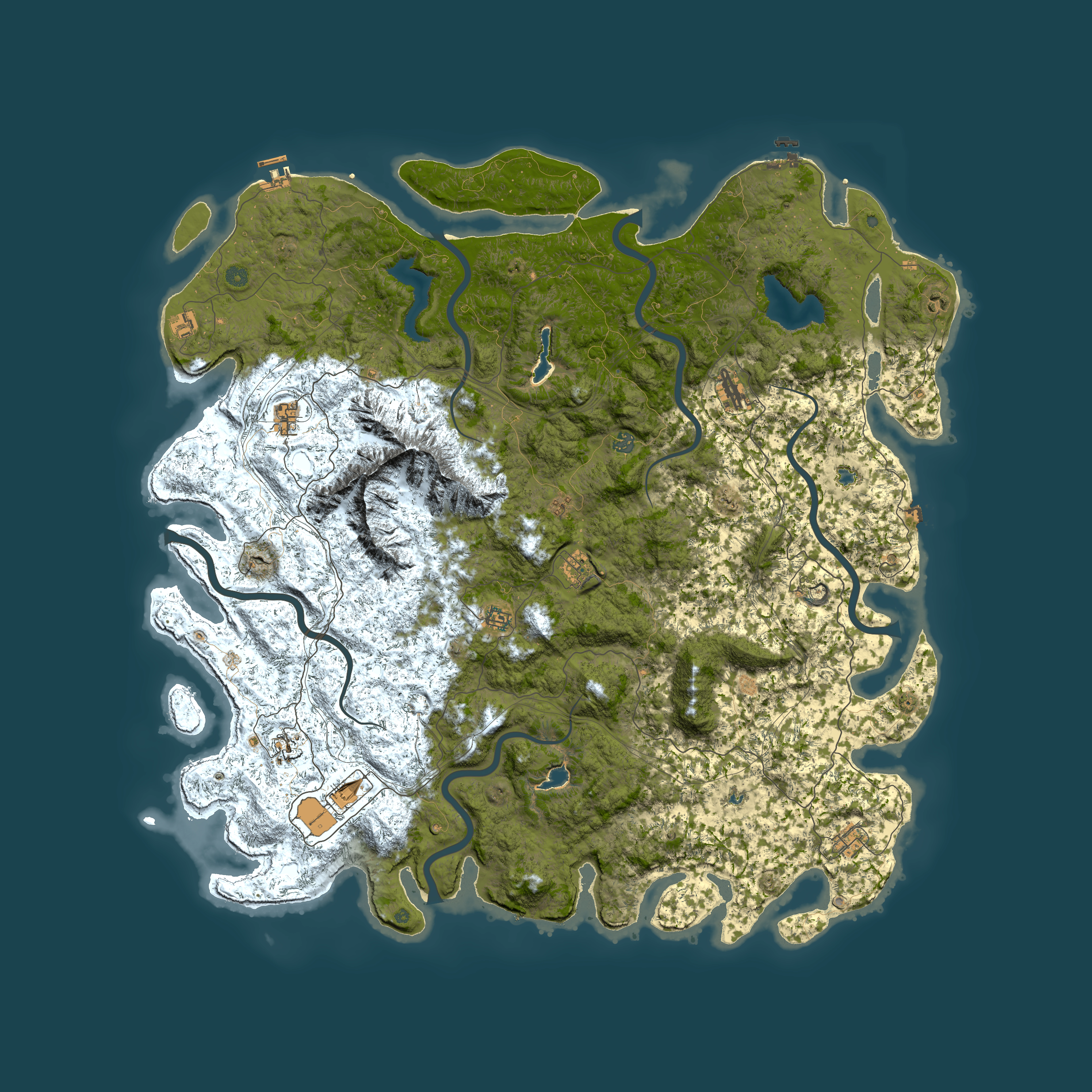 Full top-down render of Rust map seed 335104433, 6000x6000m