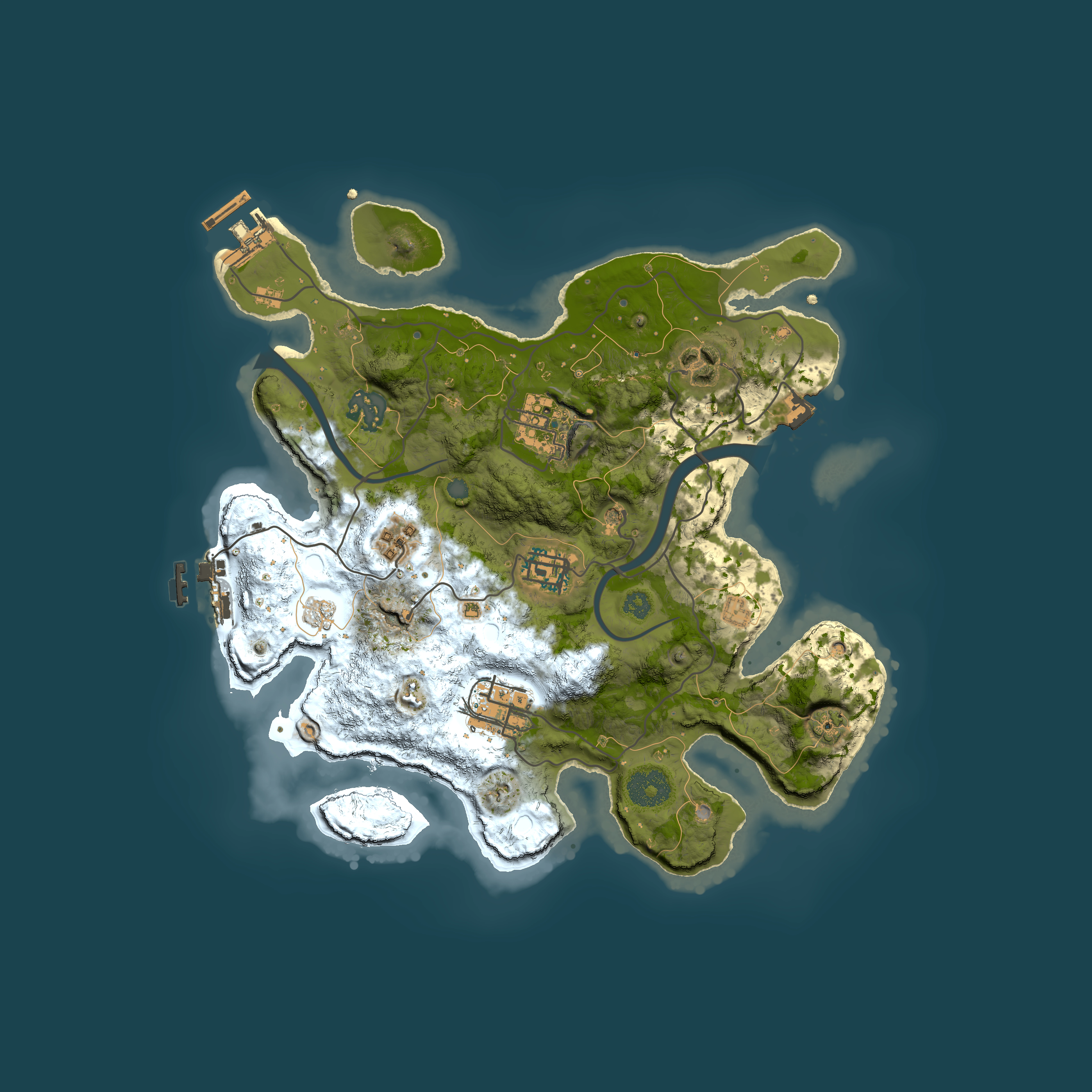 Full top-down render of Rust map seed 503539858, 3000x3000m